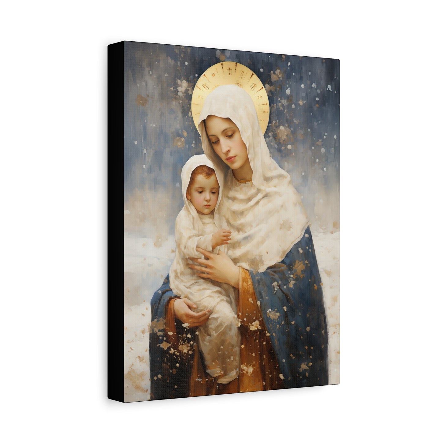 Winter's Grace : Our Lady of the Snows Canvas Print - Multiple Sizes - Catholic Home art - Gallery Wrapped Canvas - Sanctified Souls Print