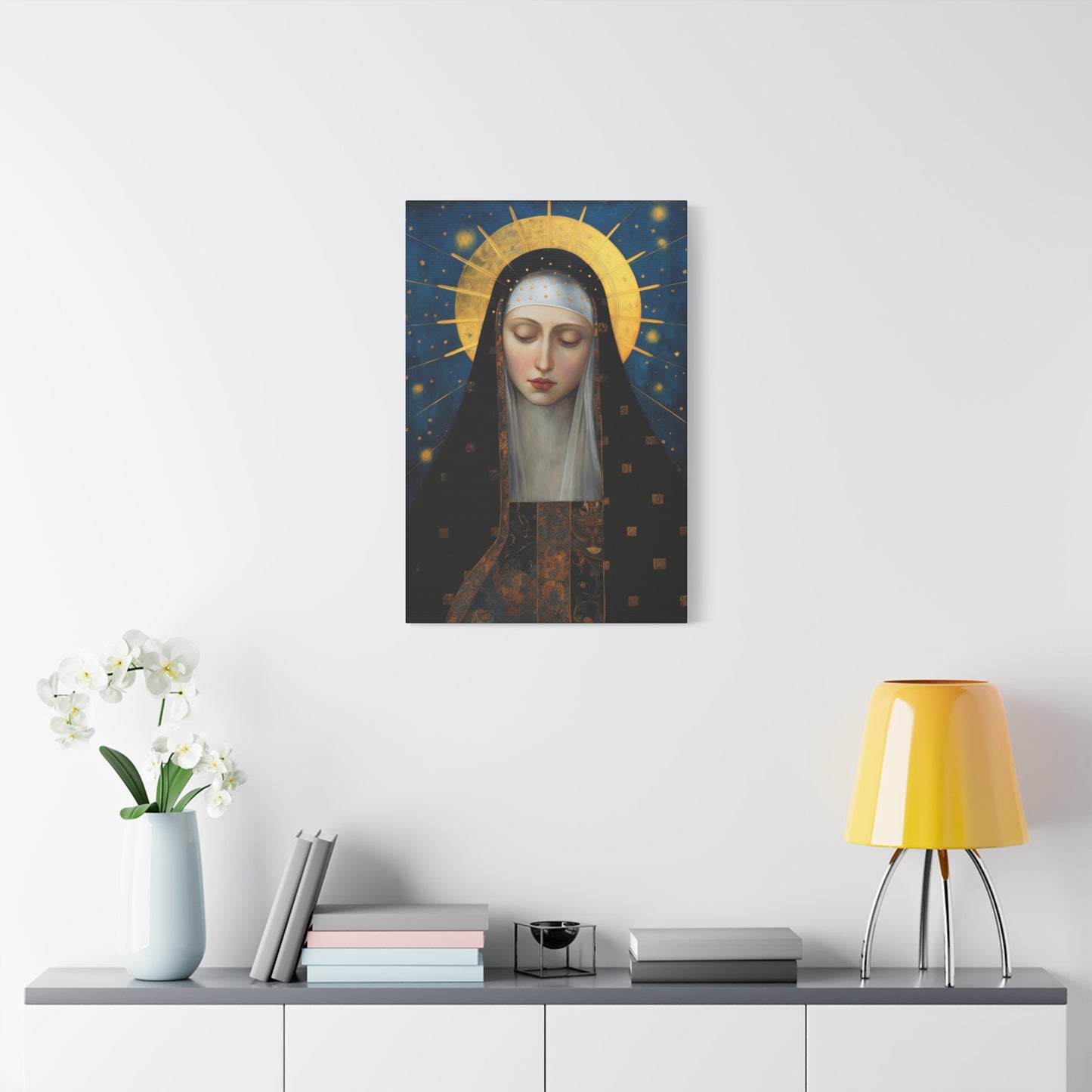 Saint Brigid of Sweden Canvas Print - Multiple Sizes - Catholic Home art - Museum Wrapped Canvas - Sanctified Souls Print