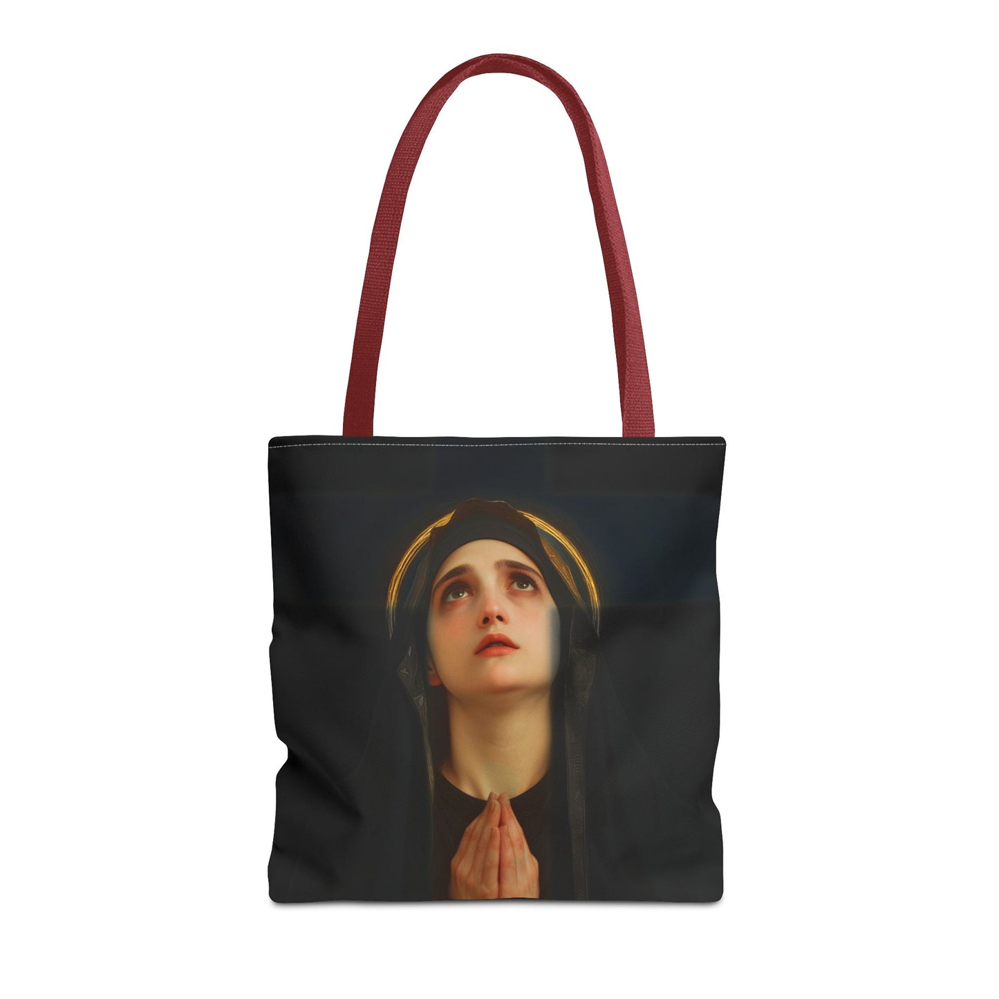 Our Lady of the Cross - Mother Mary  - Our Lady of the Crucifix - Marian Art - Tote Bag - Large Medium Small Faith Art Bag - Tote Purse