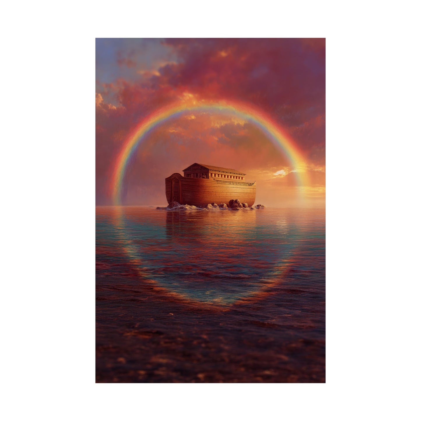 Sheltered Beneath the Covenant Sky - Noah's Ark - Sanctified Souls Print - Multiple Sizes - Premium Matte Vertical Posters