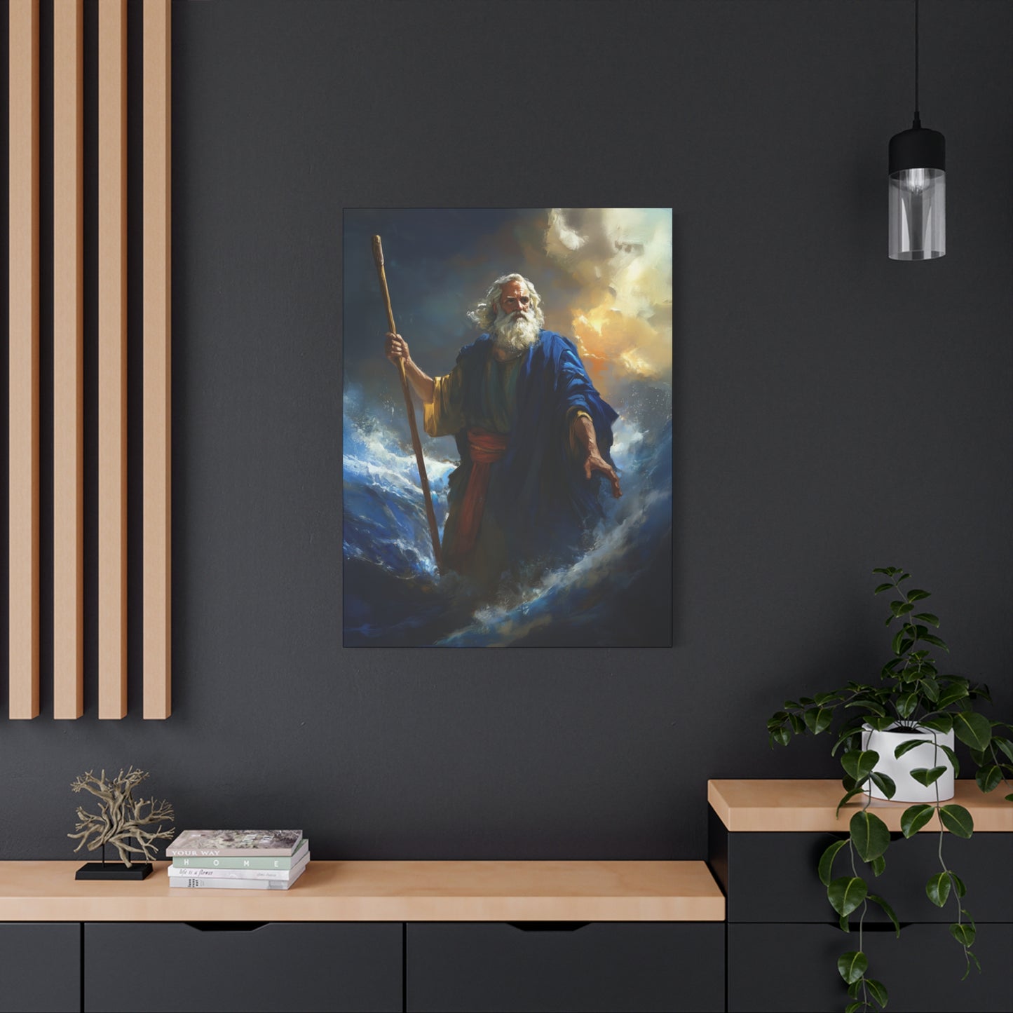 Moses Before the Trembling Sea - Gallery Wrapped Canvas - Print - Religious Art for your Home - Catholic Art