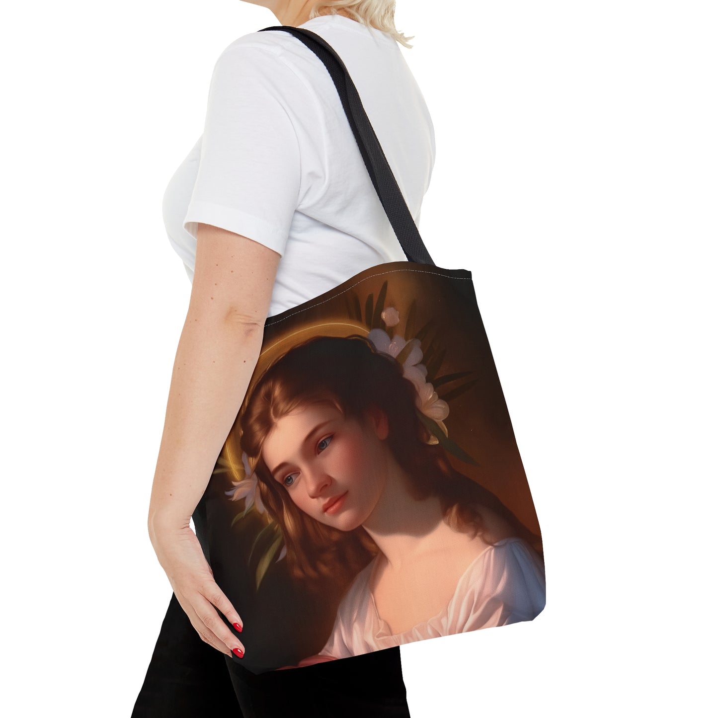 Saint Cecilia Tote Bag - Large Medium Small Faith Art Bag - Catholic Purse - Religious - Prayer Bag