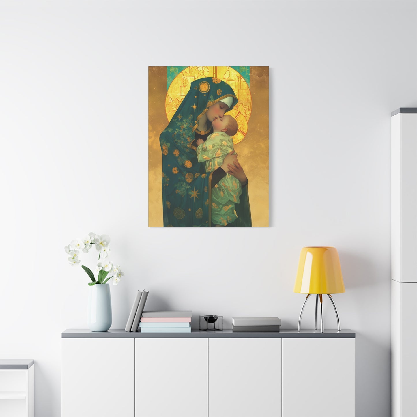 Peaceful Refuge - Mary and the Christ Child - Museum Wrapped Canvas - Print - Religious Art for your Home - Catholic Saint Art