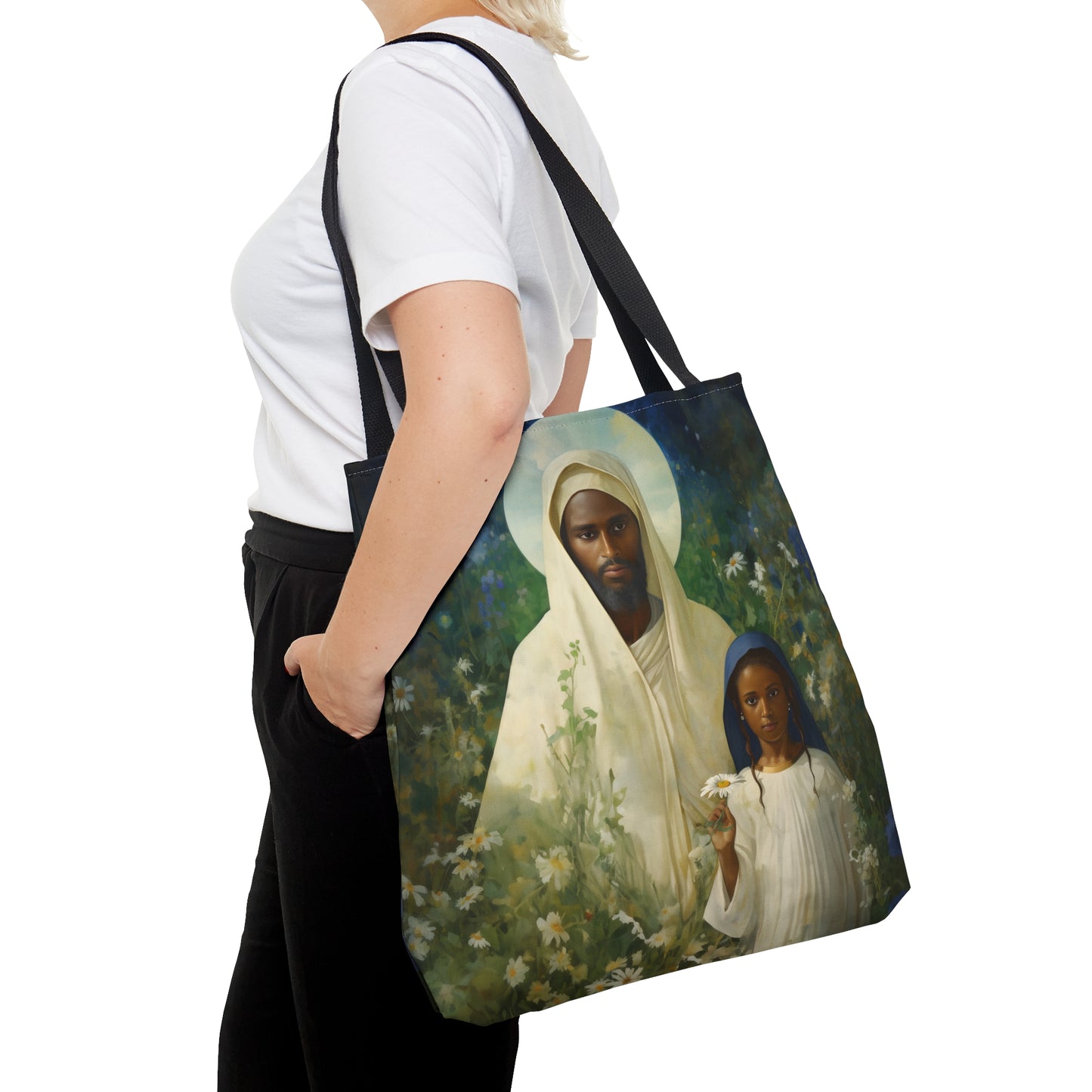 Saint Joachim Tote Bag - Father of Virgin Mary - Patron Saint of Fathers - Catholic faith inspired carry-all purse - Double Sided Bag