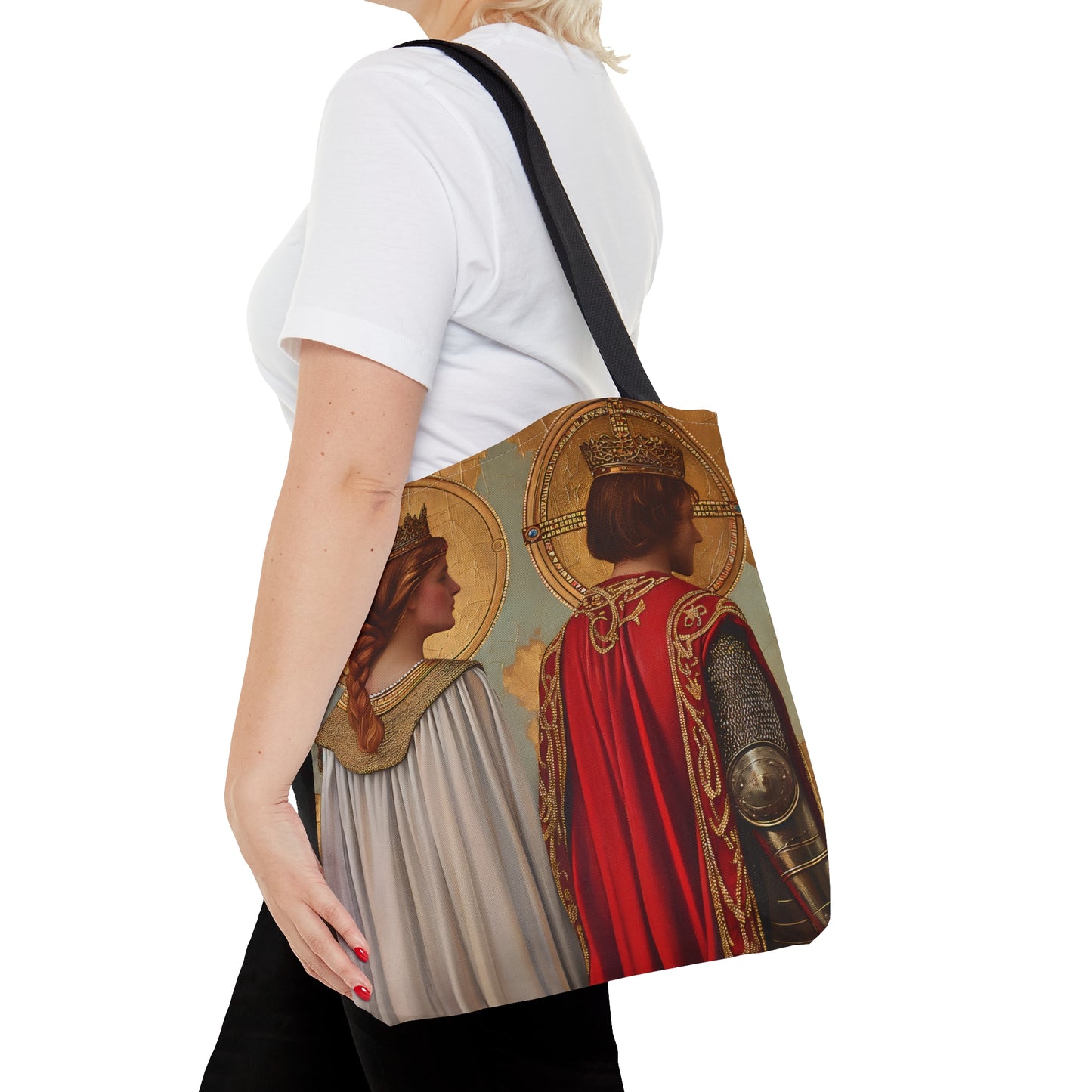 Saint Gwladys and Saint Gwynlly Tote Bag - Large Medium Small Faith Art Bag - Catholic Faith Purse - Religious Carry All Reusable Tote Bag