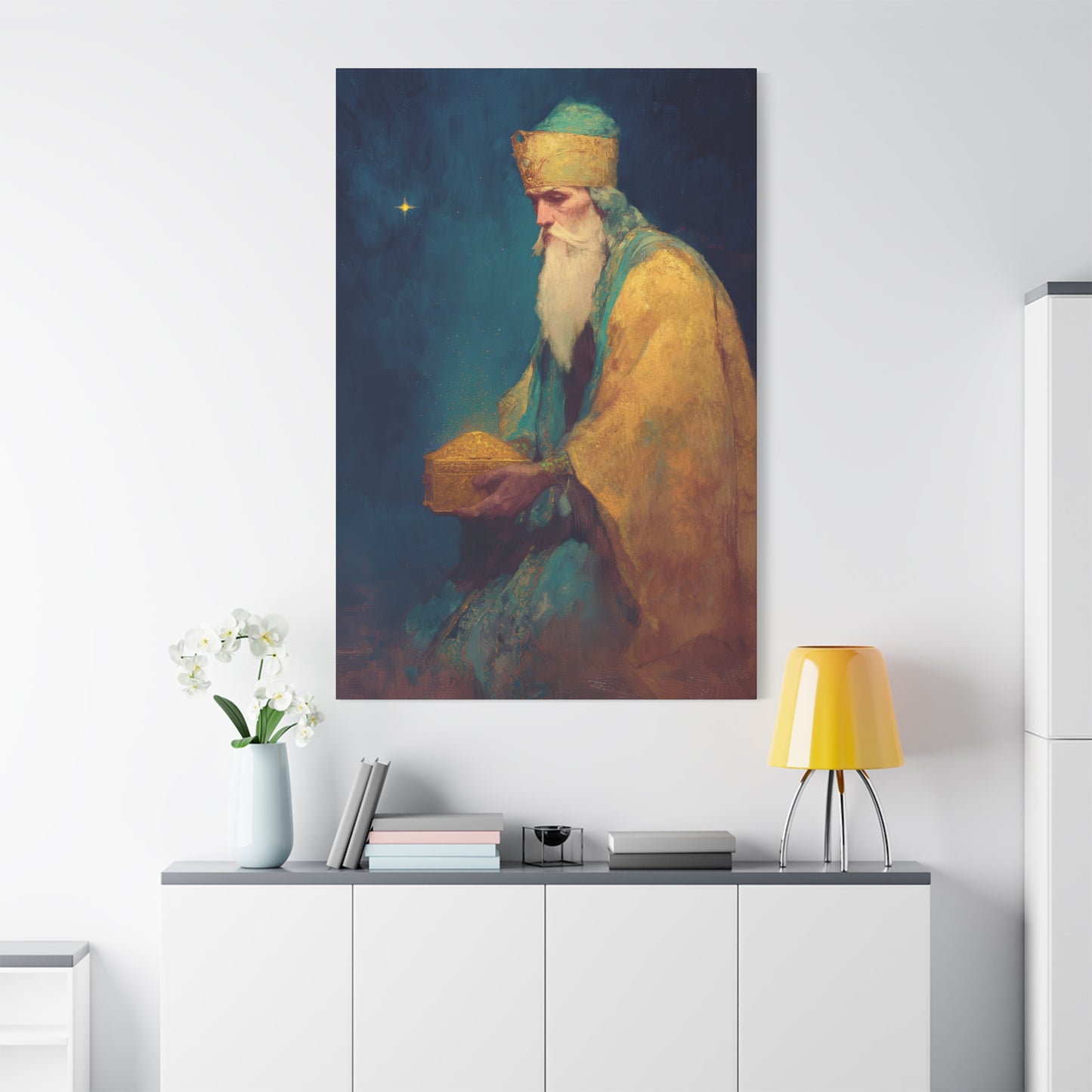 Caspar and the Offering of Worship - 3 Wise Men - Gallery Wrapped Canvas - Print - Religious Art for your Home - Catholic
