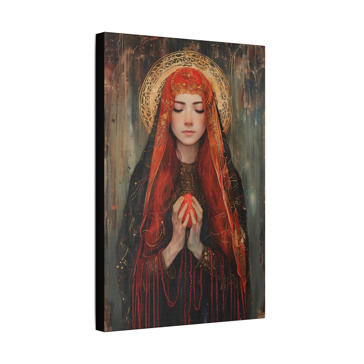 Devotion of Mary Magdalene - Saint Mary Magdalene and the Red Easter Egg - Museum Wrapped Canvas - Print - Religious Art for your Home