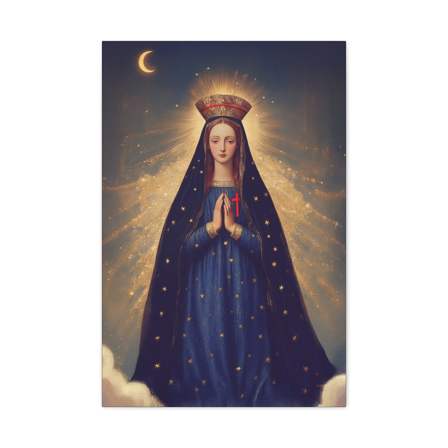 Our Lady of Pontmain - Multiple Sizes - Catholic Home art - Museum Wrapped Canvas - Sanctified Souls Print - Mother Mary Art