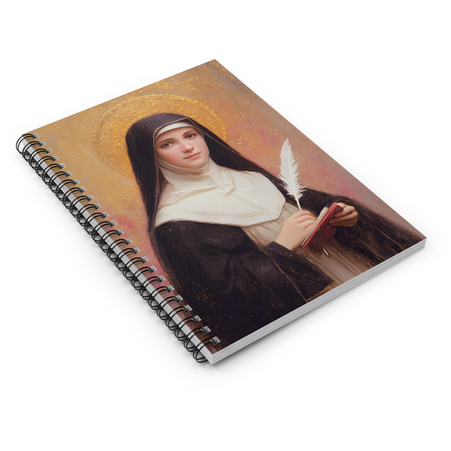 Saint Mechtildis / Mechtide of Hefta / Mechthild of Hackeborn - Sanctified Souls Art - Religious Based Notebook - Spiral Notebook
