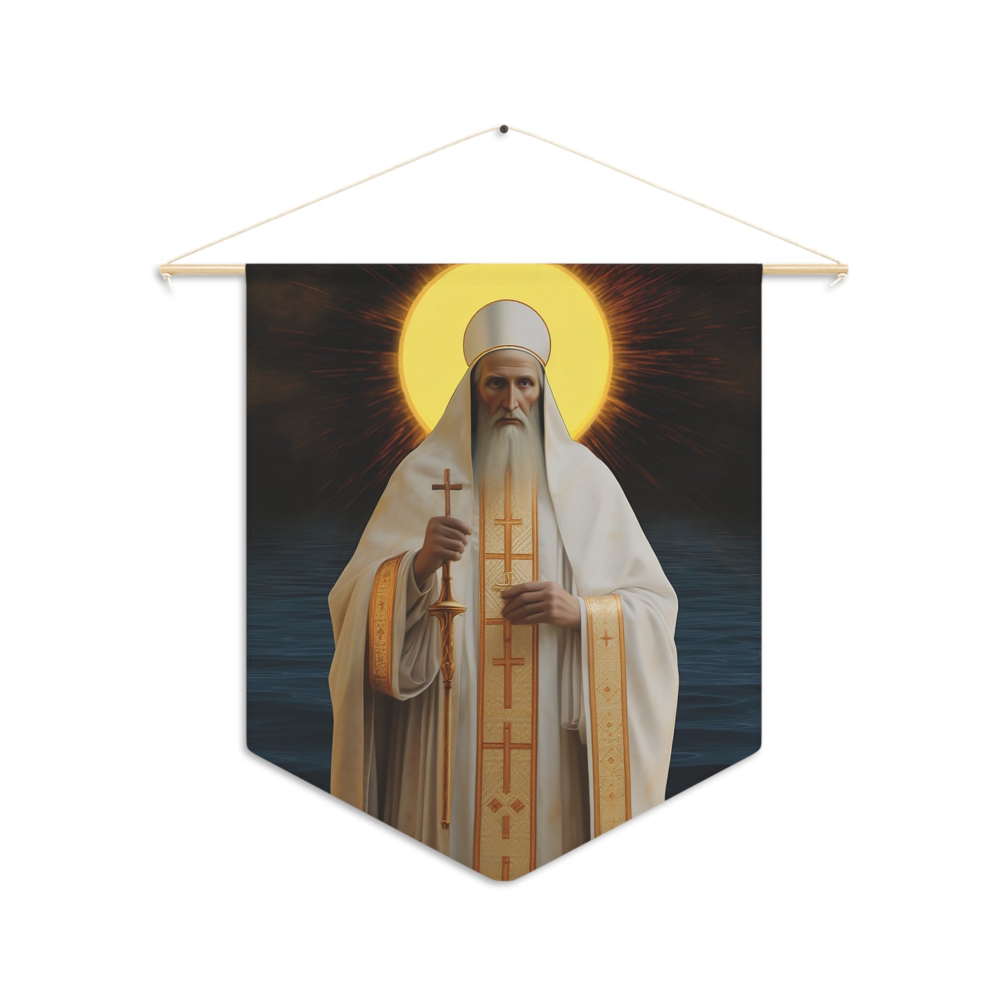 Saint Innocent of Alaska Wall Banner / Wall Hanging - Prayer room art - Catholic Home Art - Large Saint Art for your home - 18" x 21"