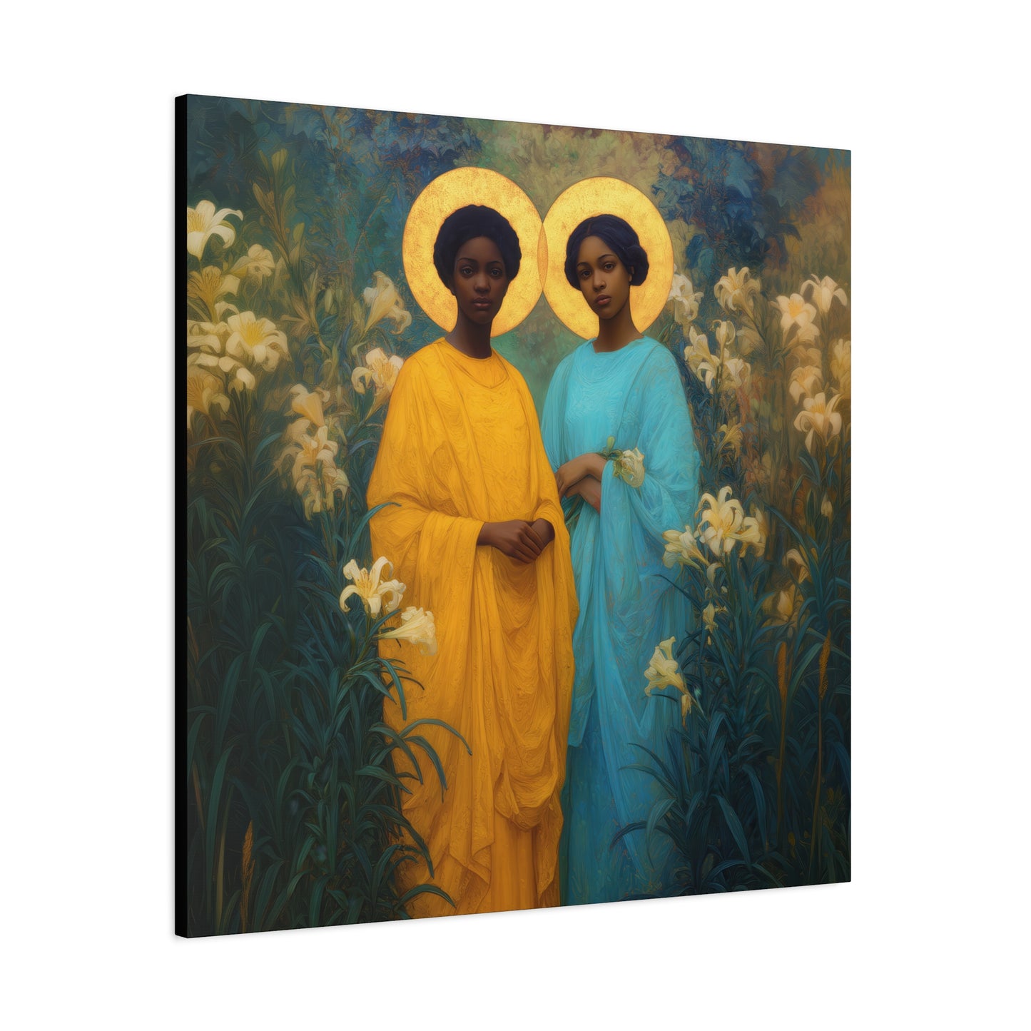 Saint Perpetua and Saint Felicity -  Museum Wrapped Canvas - Sanctified Souls Print - Religious Art for your Home - Catholic Saint Art