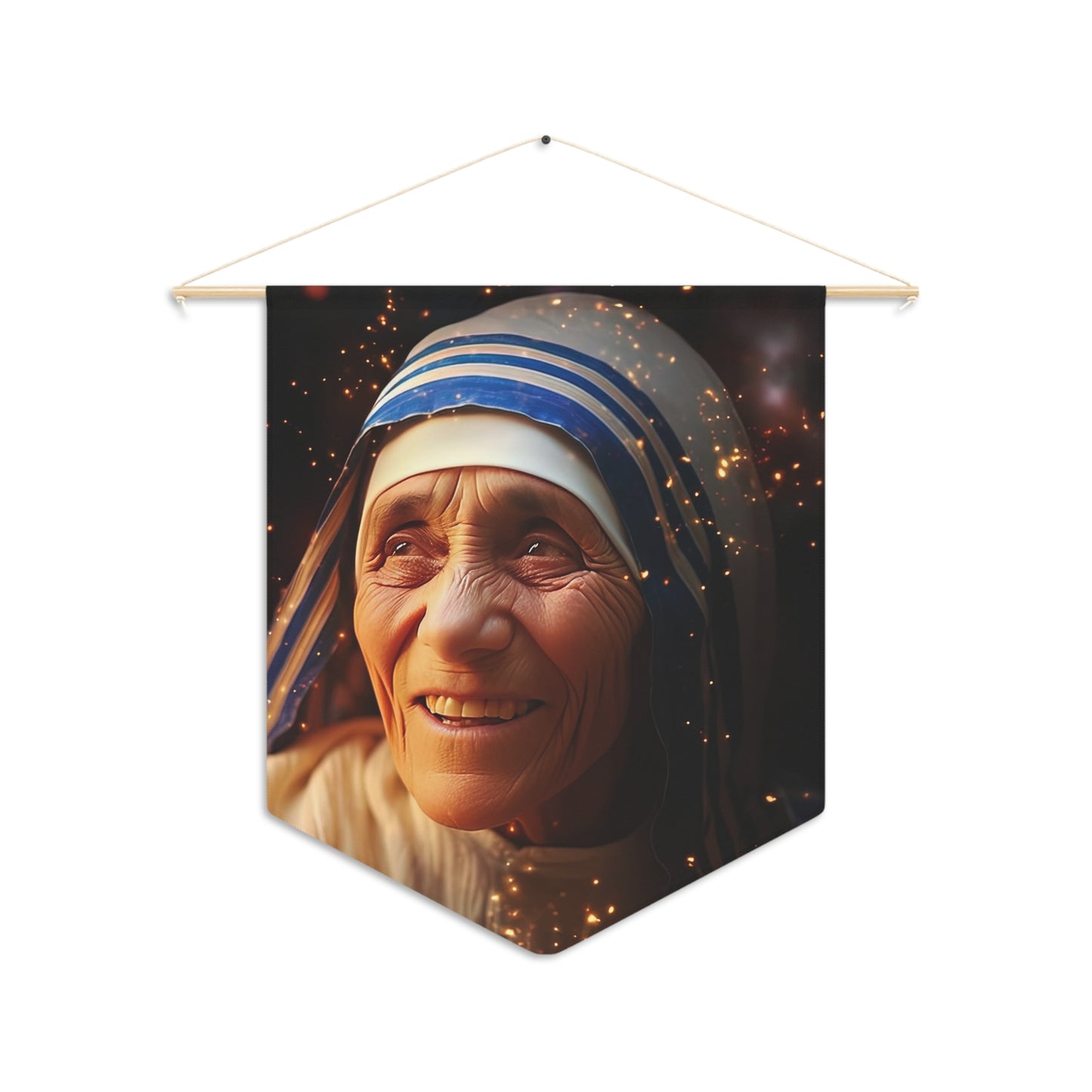 Saint Teresa of Calcutta - Mother Teresa Wall Banner / Wall Hanging - Prayer room art - Catholic Home - Our Lady of Guadalupe - 18" x 21"