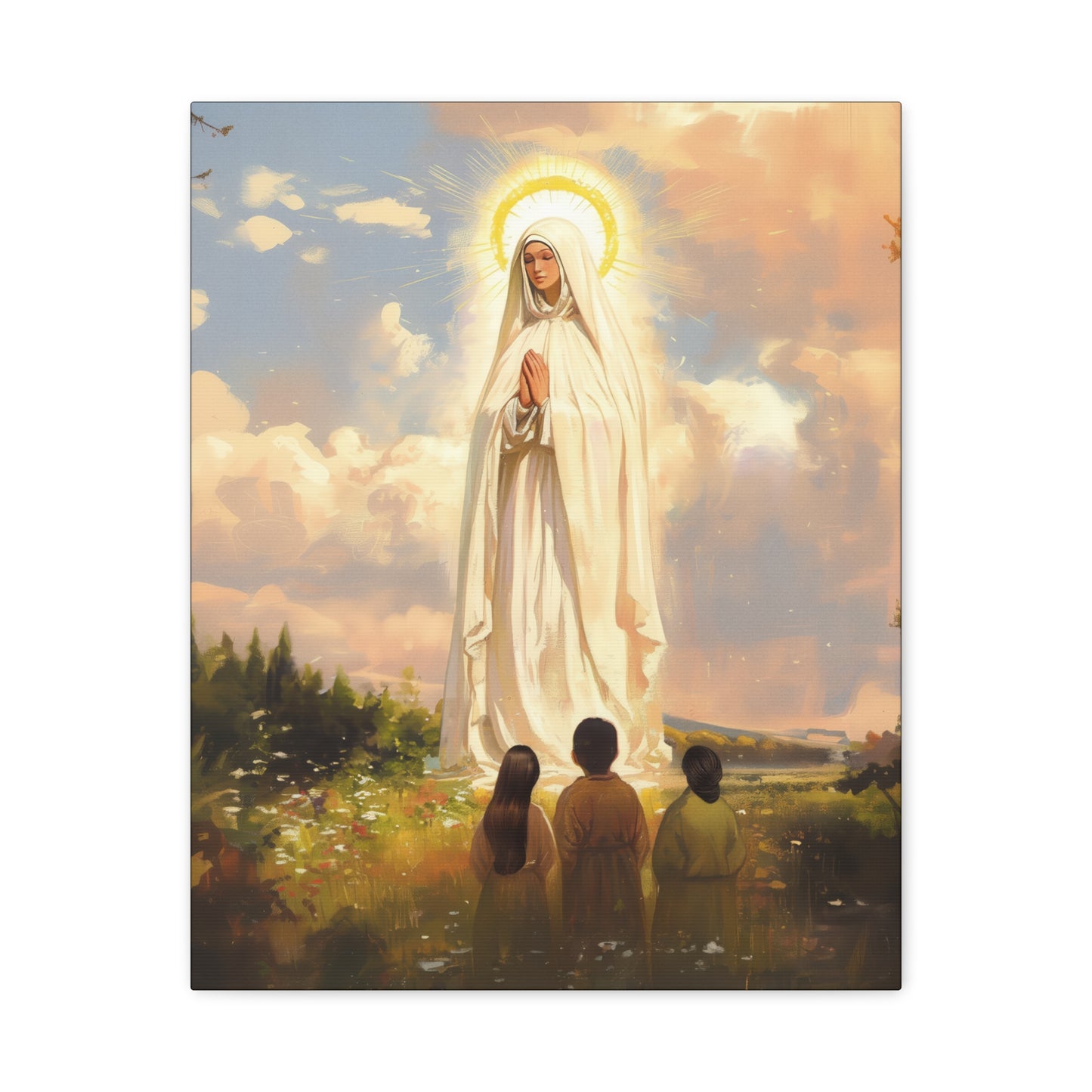 Our Lady of Fátima - Gallery Wrapped Canvas - Print - Religious Art for your Home - Catholic art print - prayer room art