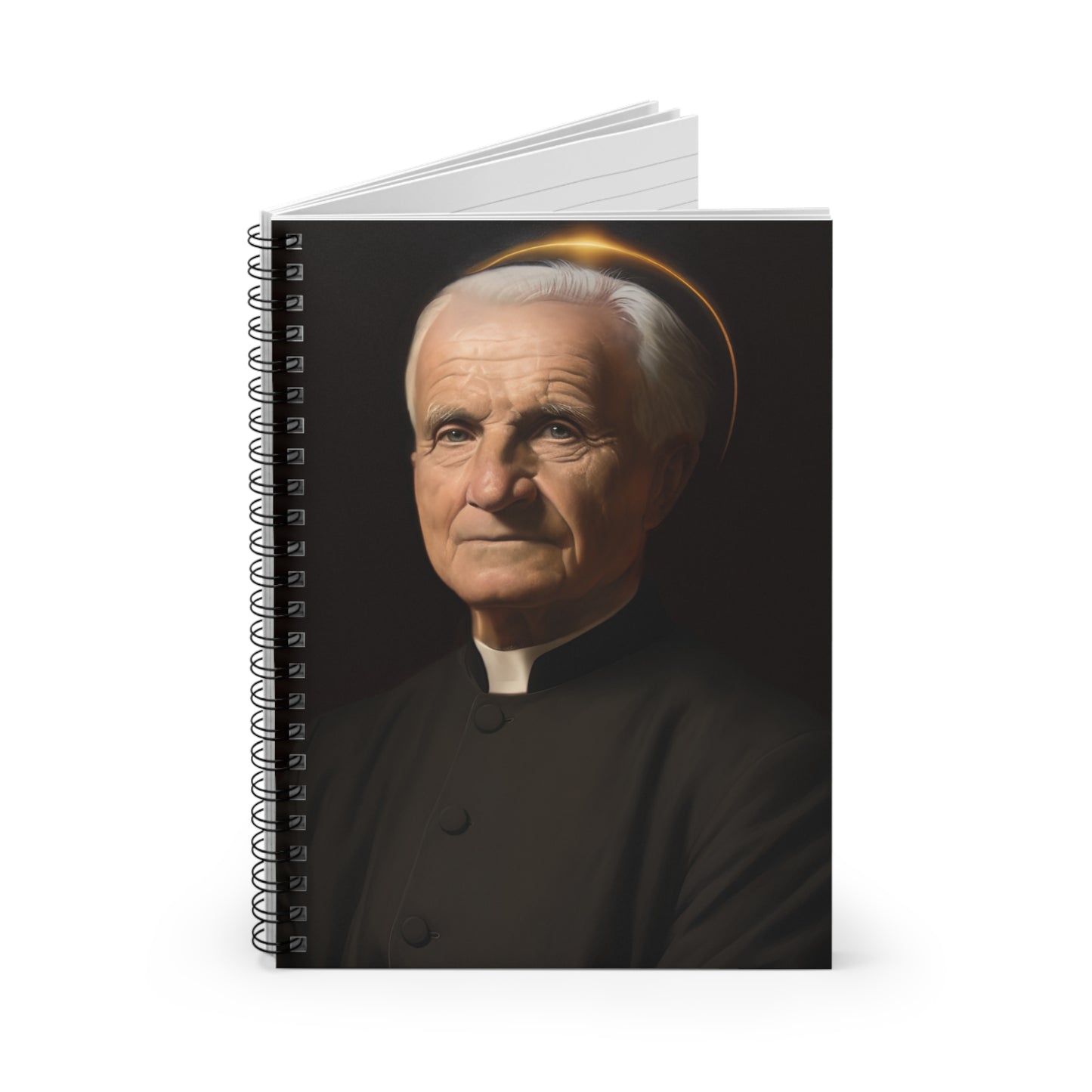 Saint André Bessette - Sanctified Souls Art - Religious Based Notebook - Spiral Notebook - Ruled Line