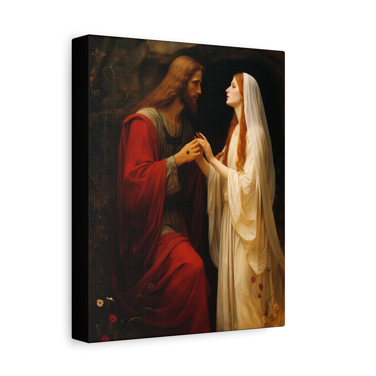 Revelation of Redemption Mary Magdalene and the Risen Christ - Gallery Wrapped Canvas - Sanctified Souls Print - Religious Art for your Home