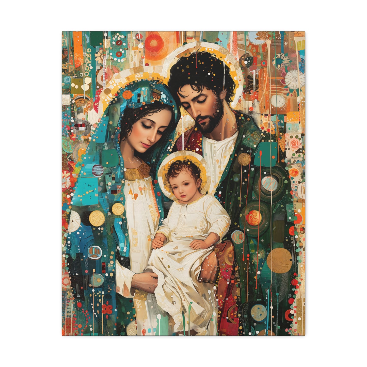 Eternal Light - Mary, Joseph, and the Christ Child - Museum Wrapped Canvas - Sanctified Souls Print - Religious Art - Holy Family Art