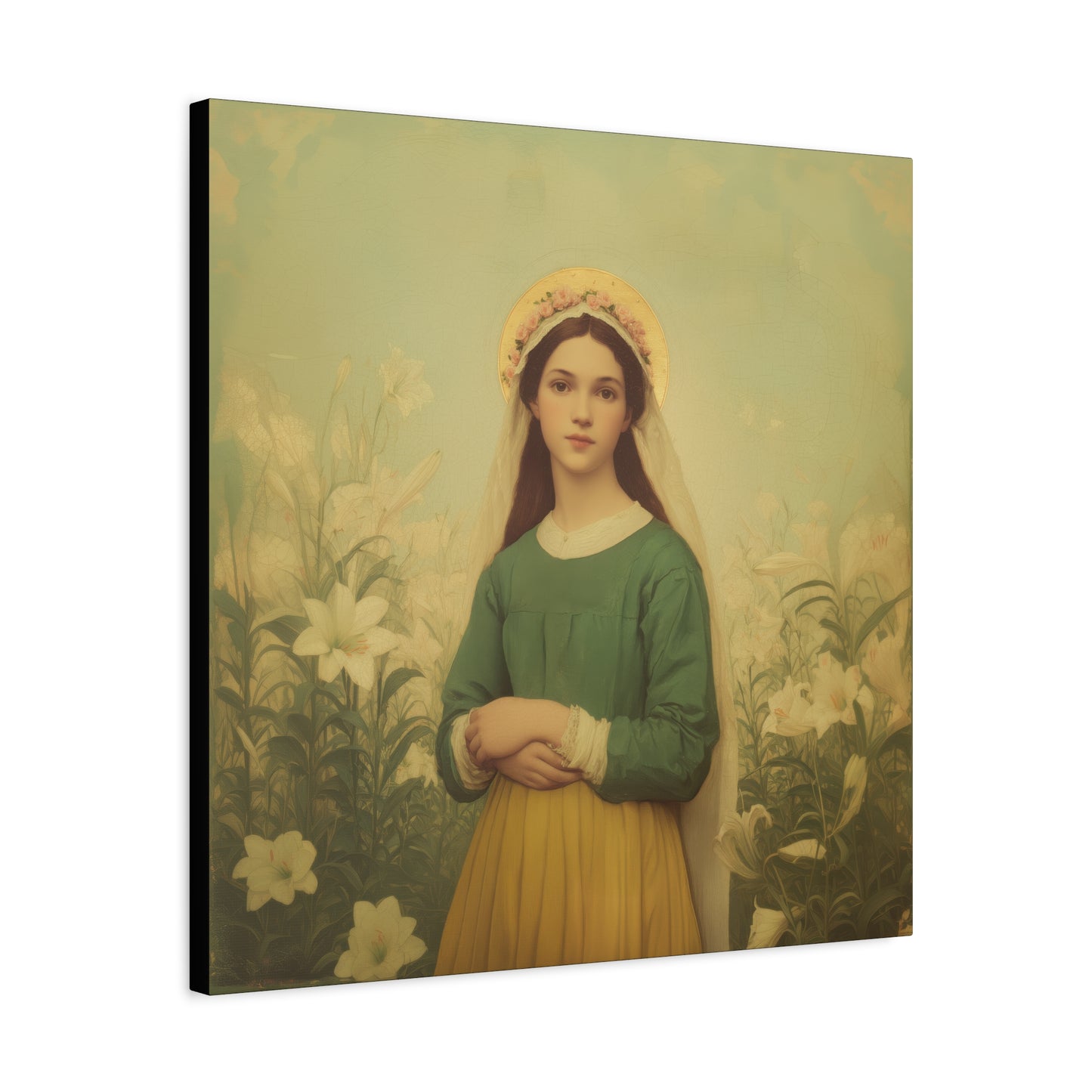 Saint Maria Goretti -  Museum Wrapped Canvas - Sanctified Souls Print - Religious Art for your Home - Catholic Patron Saint Art