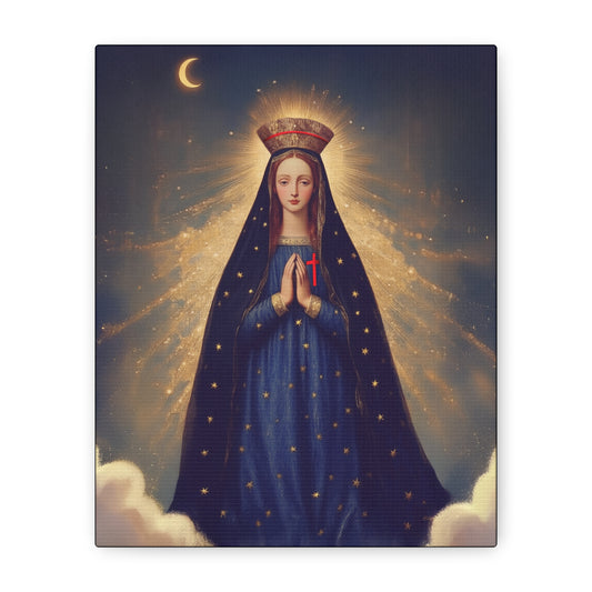 Our Lady of Pontmain - Multiple Sizes - Catholic Home art - Museum Wrapped Canvas - Sanctified Souls Print - Mother Mary Art