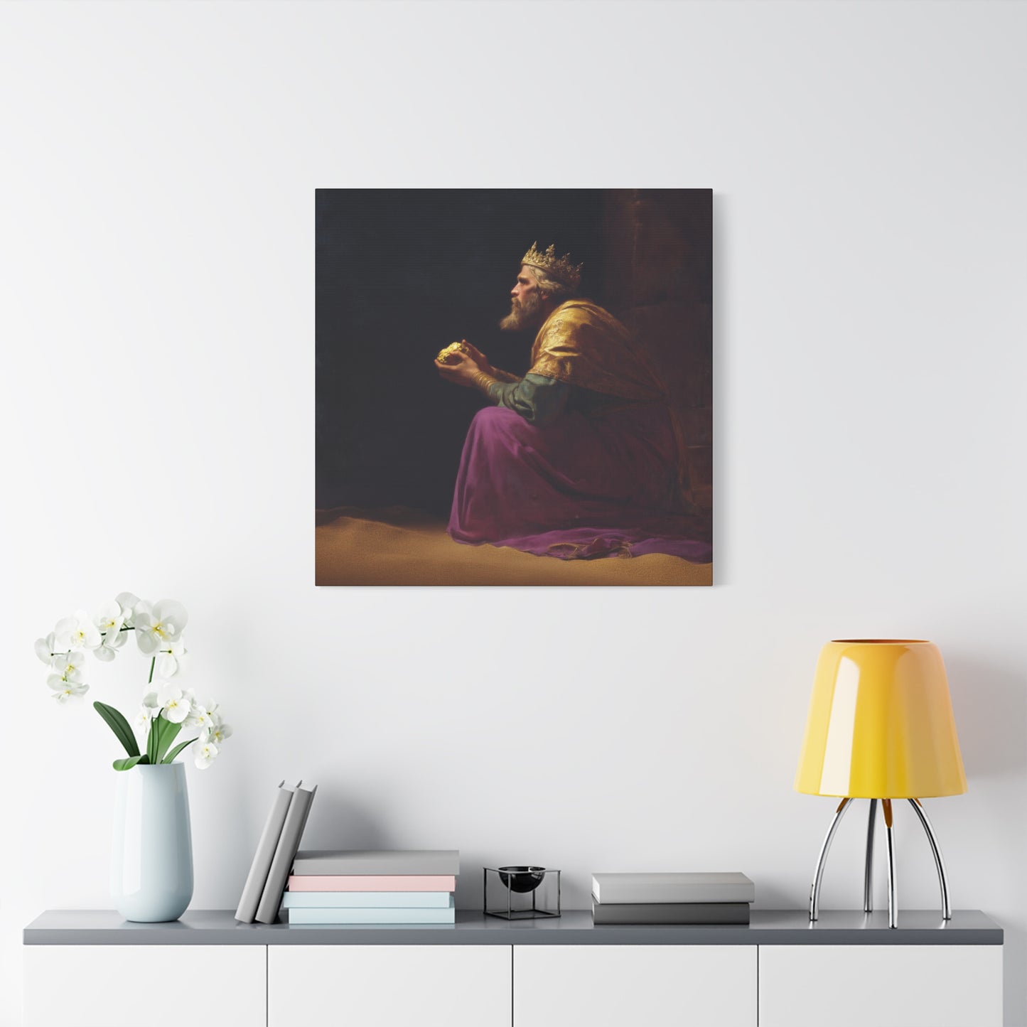 Melchior and the Gift Fit for a King - 3 Wise Men - Gallery Wrapped Canvas - Print - Religious Art for your Home - Catholic