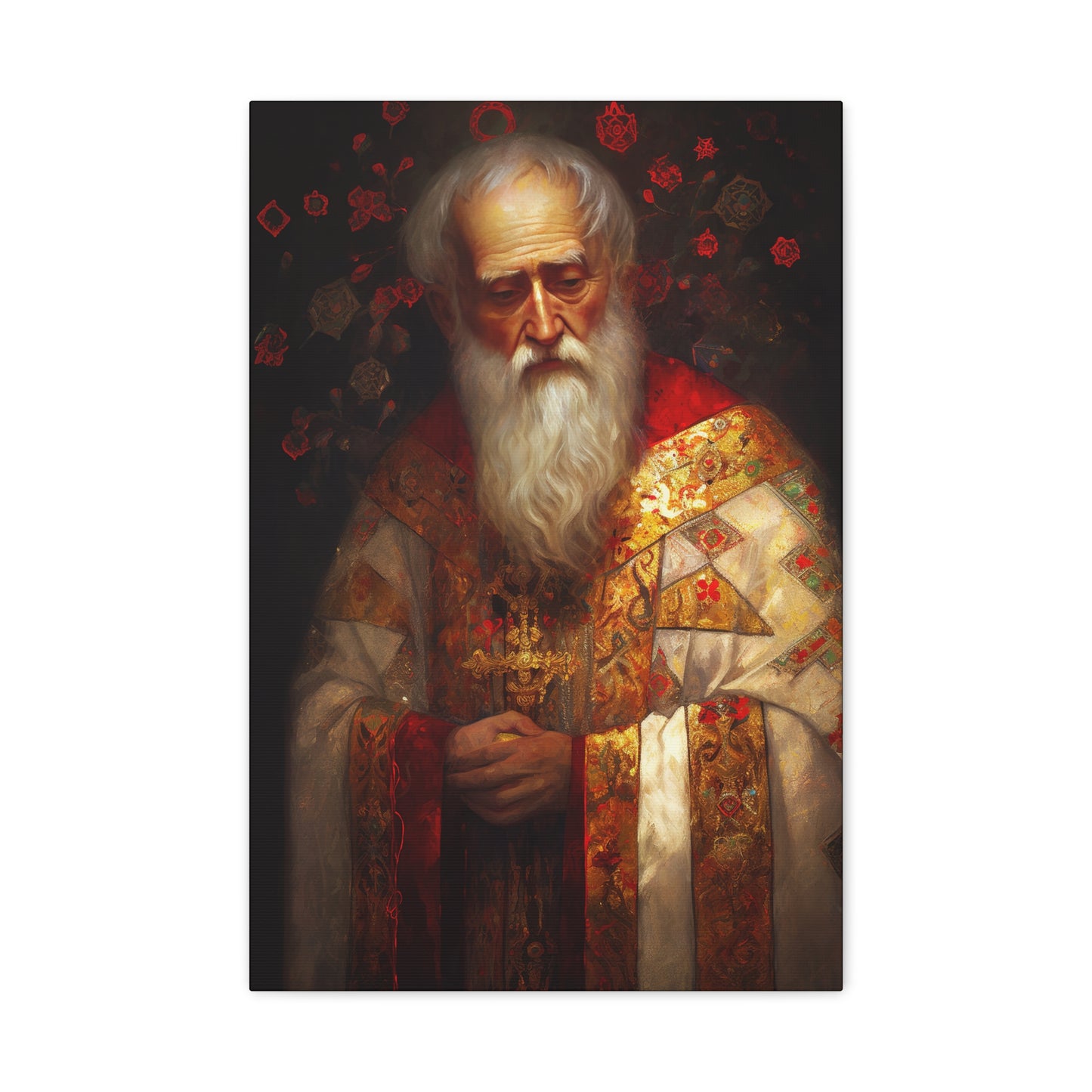 Saint Nicholas - Museum Wrapped Canvas - Sanctified Souls Print - Religious Art for your Home - Father Christmas - Catholic Christmas