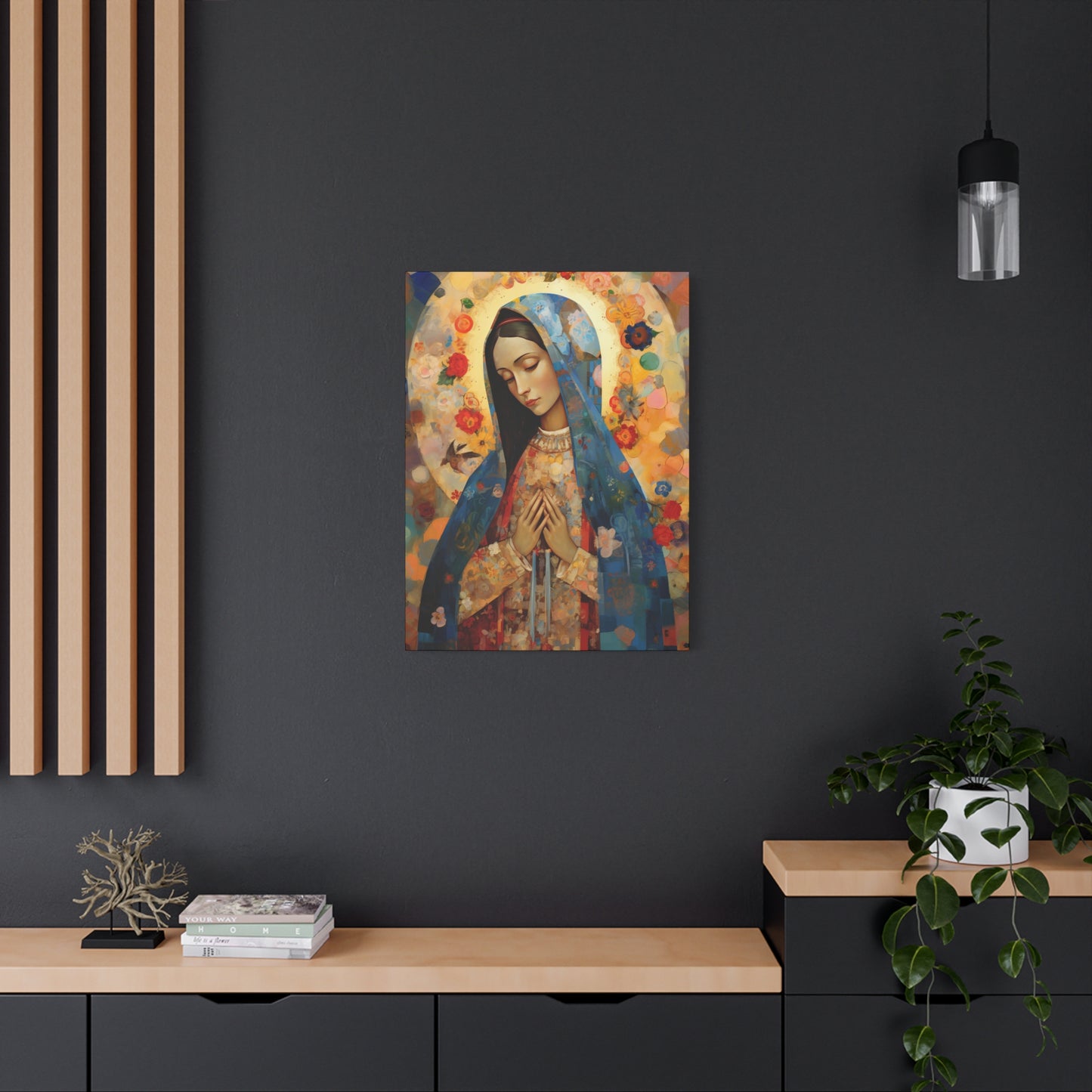 Mary's Silent Blessing - Museum Wrapped Canvas - Sanctified Souls Print - Religious Art for your Home - The Virgin Mary