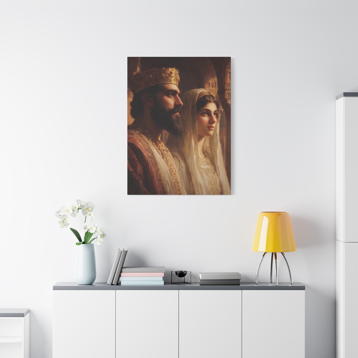 King Xerxes and Queen Esther  - Gallery Wrapped Canvas - Print - Religious Art for your Home - Catholic Art Print