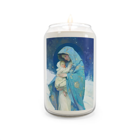 Snowfall of Grace: Our Lady's Blessing - Scented Prayer Candle, 13.75oz -  Candle - Catholic Art - prayer room Scented Candle - Catholic Art