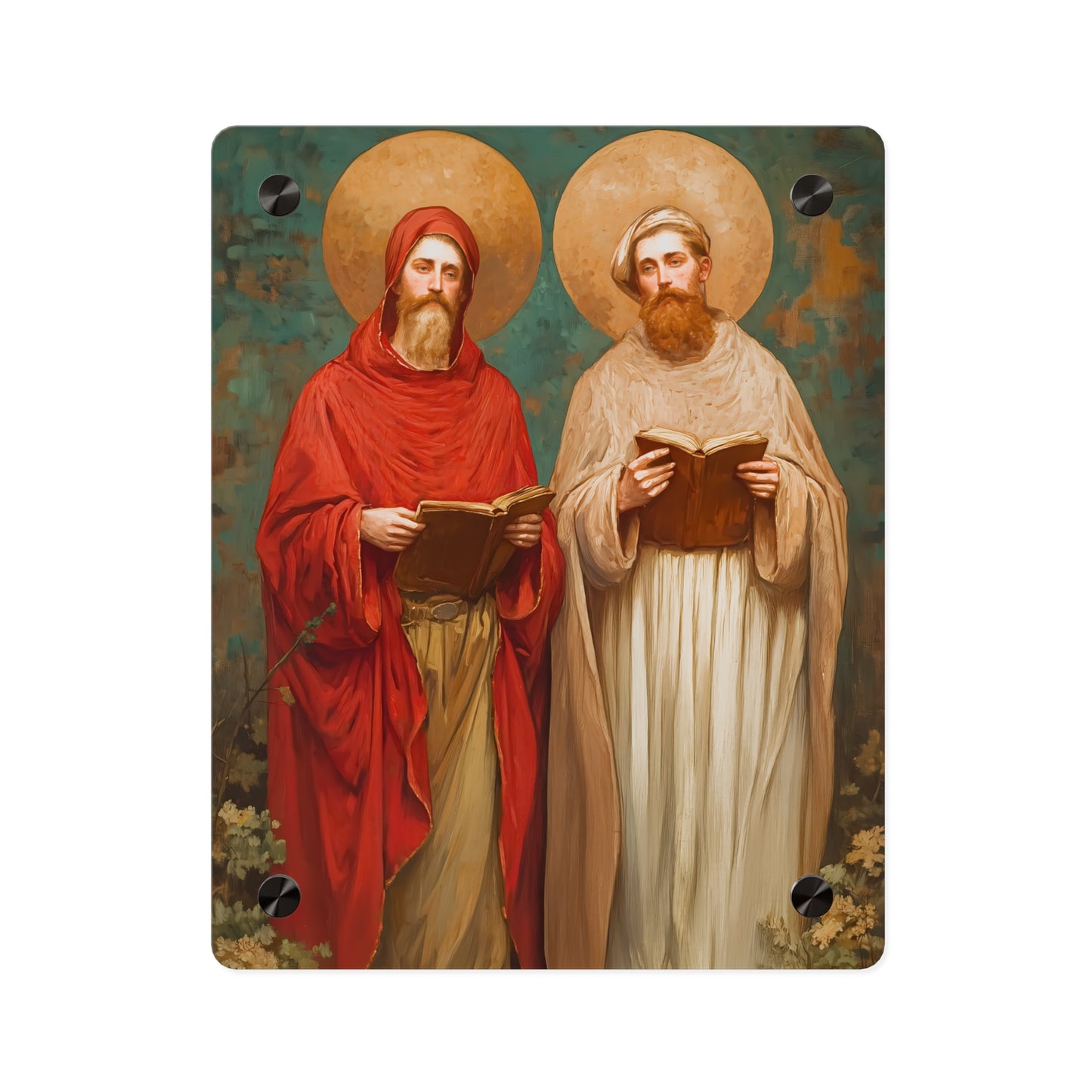 Saints Cosmas and Damian Wall Art Panel - Ready to Hang Acrylic Print - Catholic Saint Art - Patron Saint Print - Martyr Art