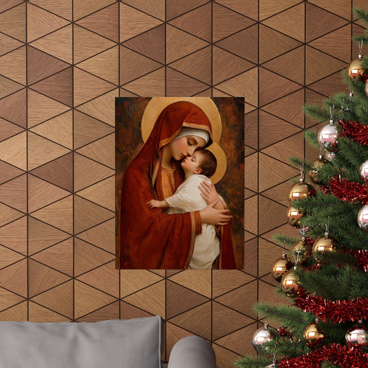 Our Lady of Tenderness - Mother Mary and the Christ Child - Marian Art - Sanctified Souls Print - Multiple Sizes - Premium Vertical Posters