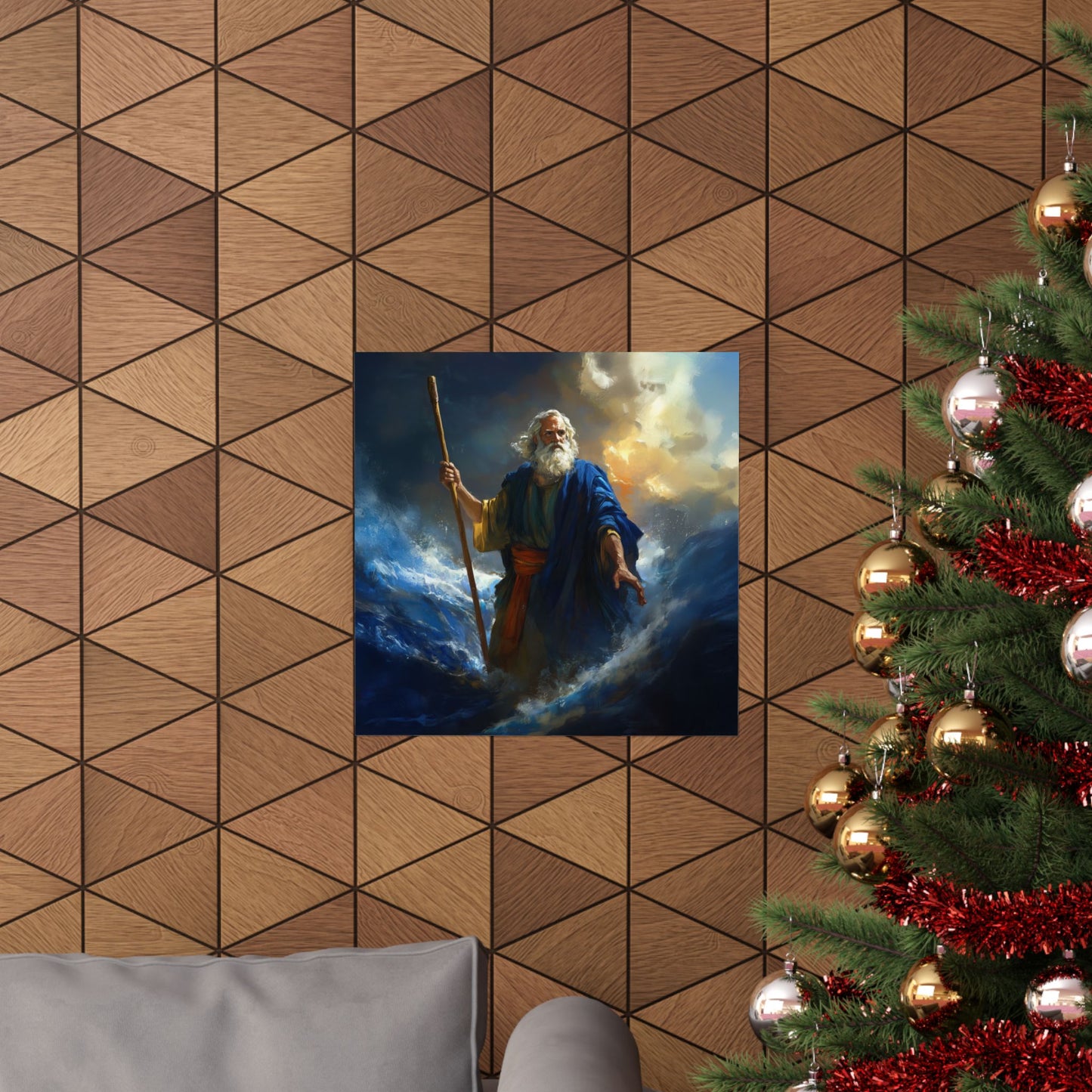 Moses Before the Trembling Sea - Sanctified Souls Print - Multiple Sizes - Premium Matte Vertical Posters