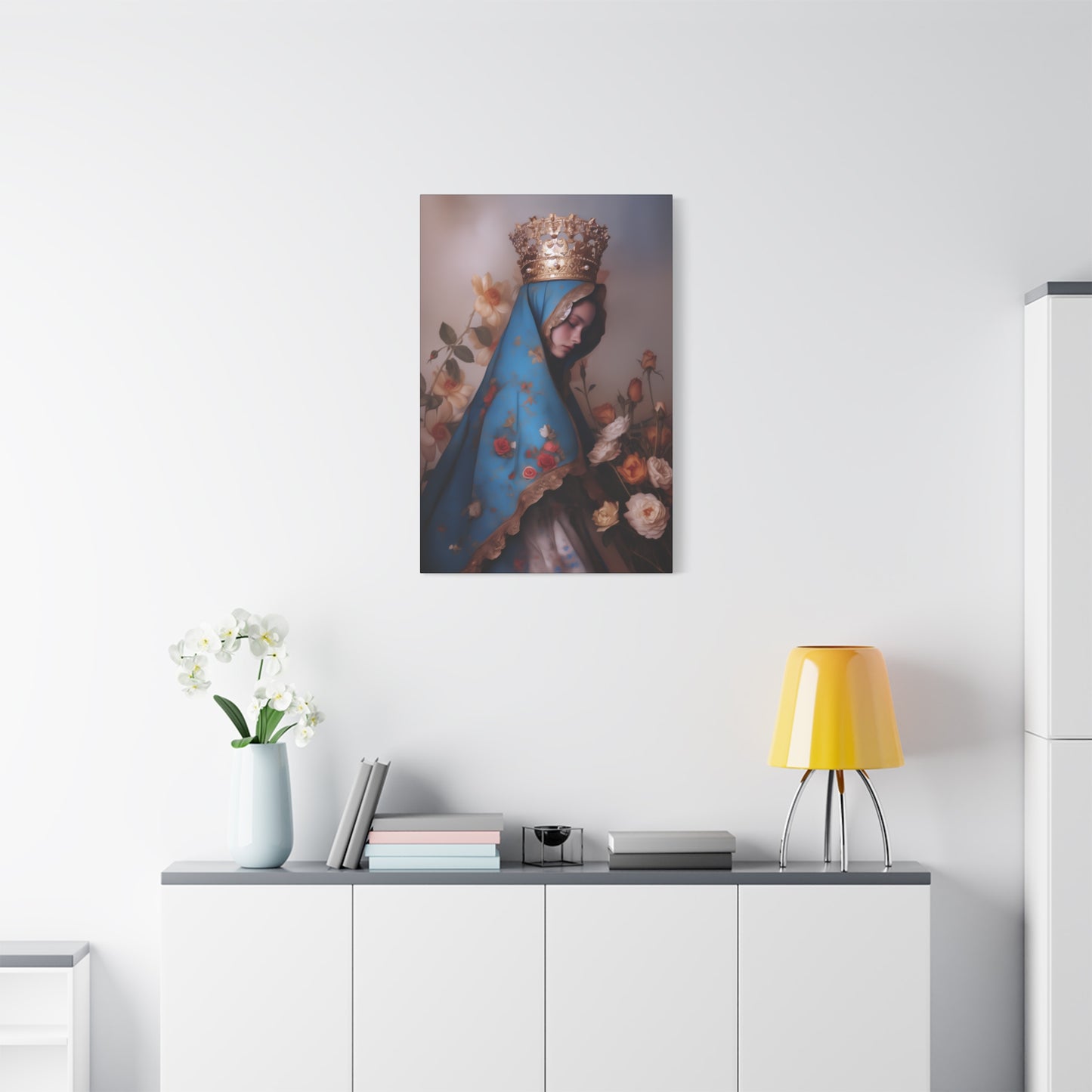 Our Lady of the Roses - Gallery Wrapped Canvas - Print - Religious Art for your Home - Catholic Art