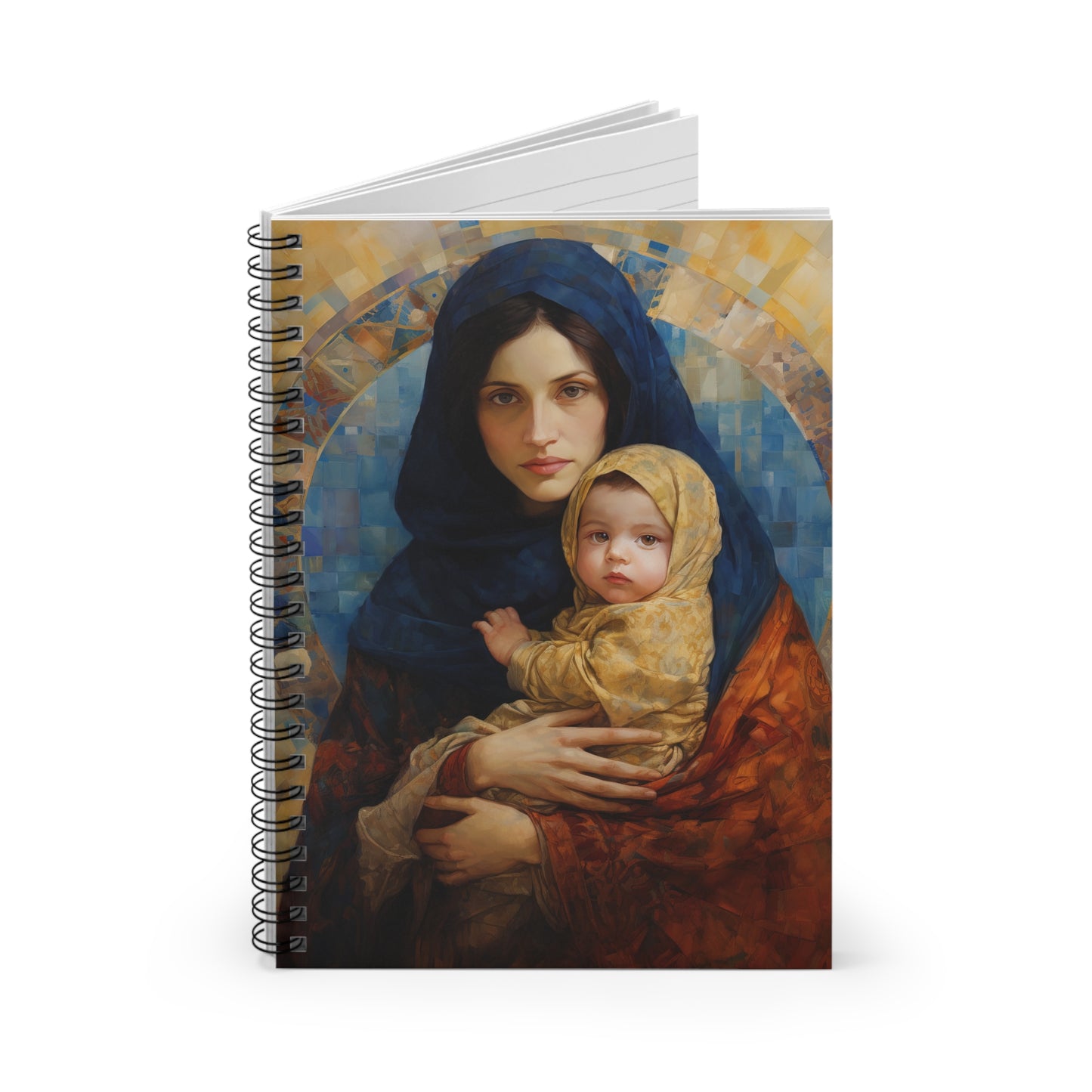 Maternal Seraph - Virgin Mary and Infant Jesus - Journal - Religious Based Notebook - Spiral Notebook
