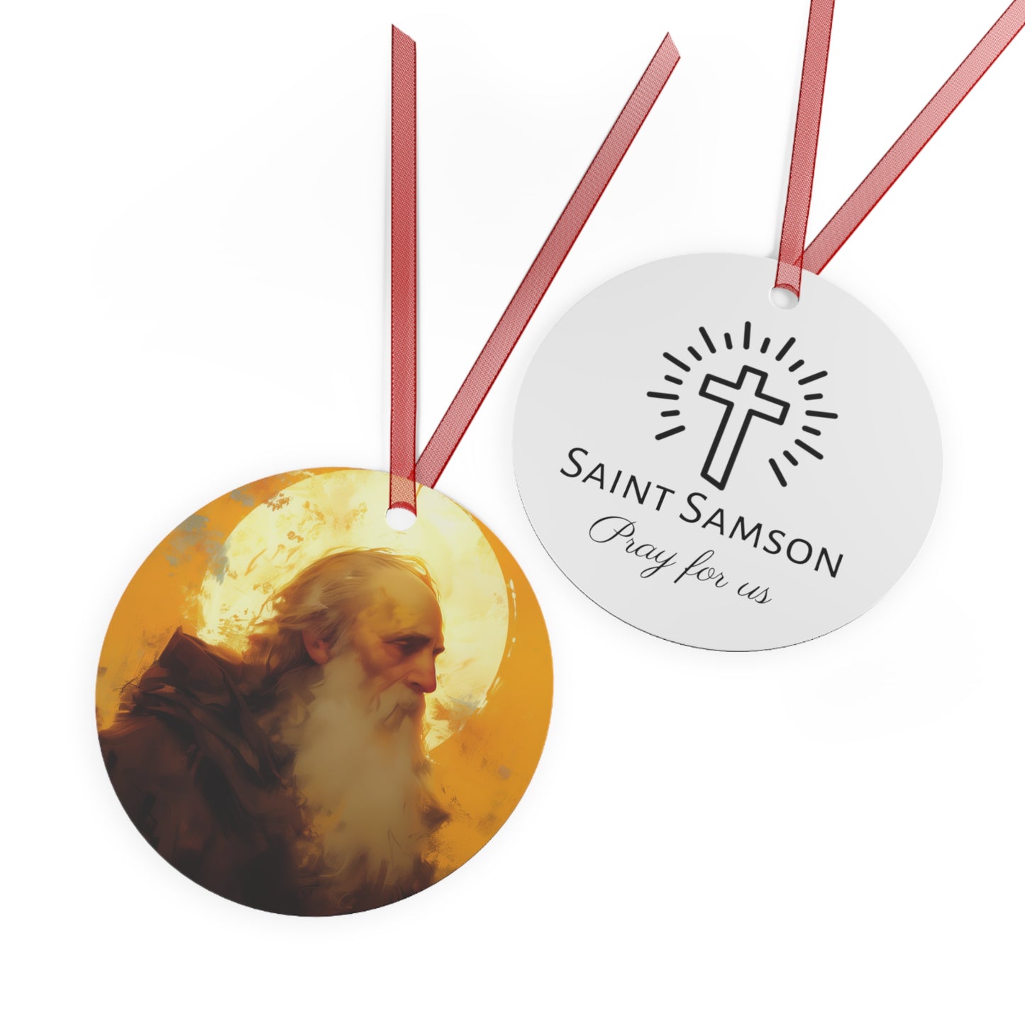Saint Samson of Dol Metal Ornament - Religious Holiday Christmas Ornament and Keepsake - Catholic Keepsake - Religious Gift