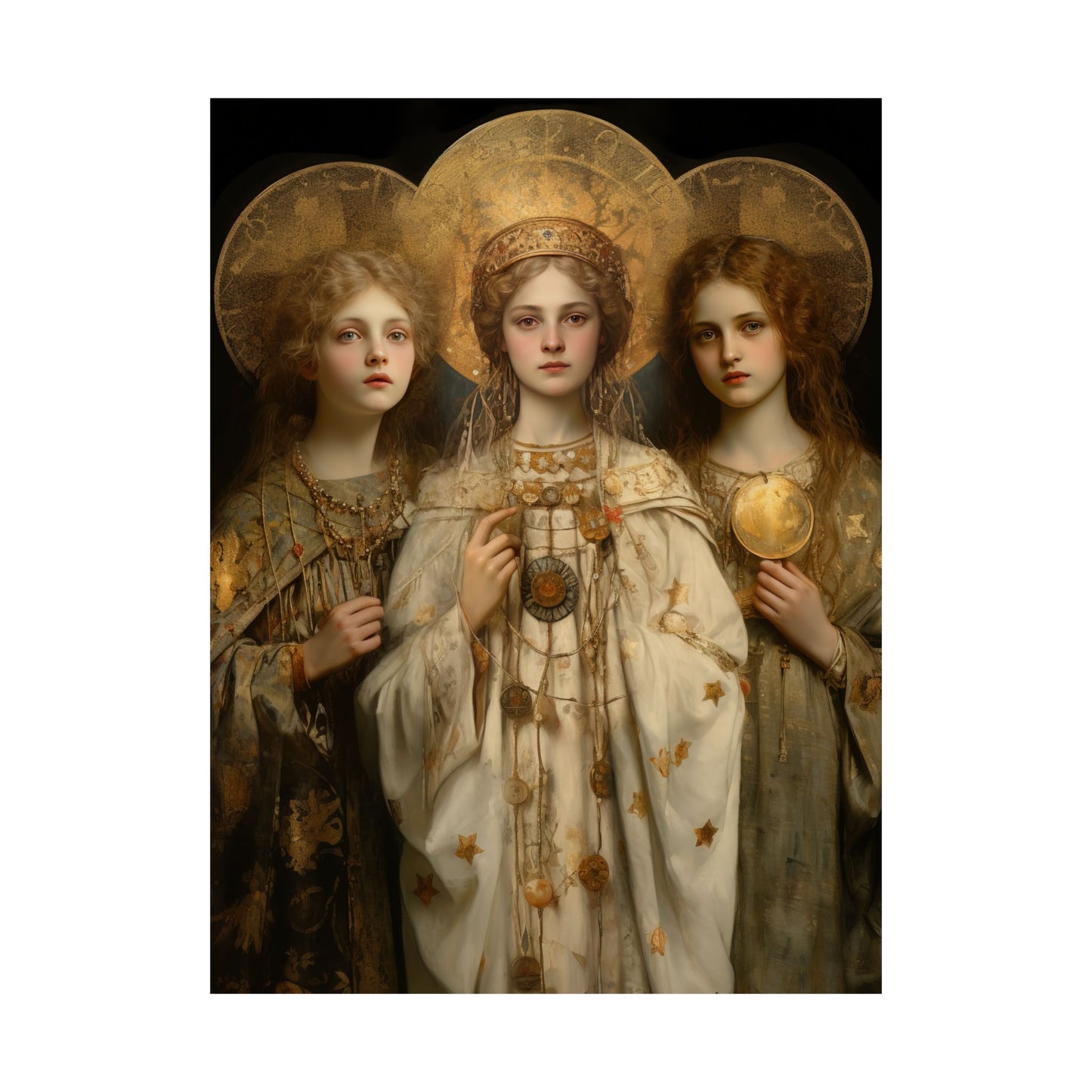 Saints Faith, Charity and Hope - Sanctified Souls Print - Multiple Sizes - Premium Matte Vertical Posters