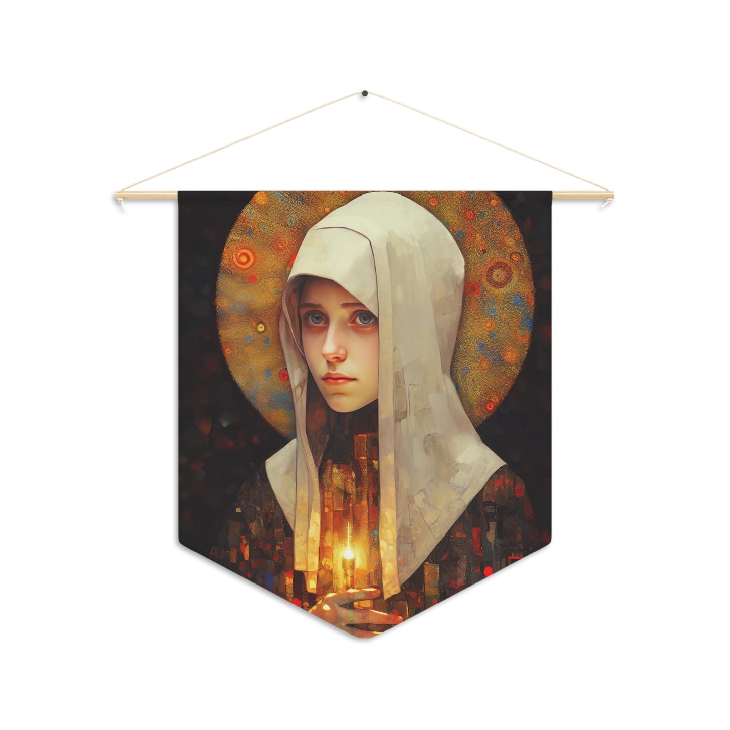 Saint Frances of Rome Wall Banner / Wall Hanging - Prayer room art - Catholic Home Art - Large Saint Art for your home - 18" x 21"