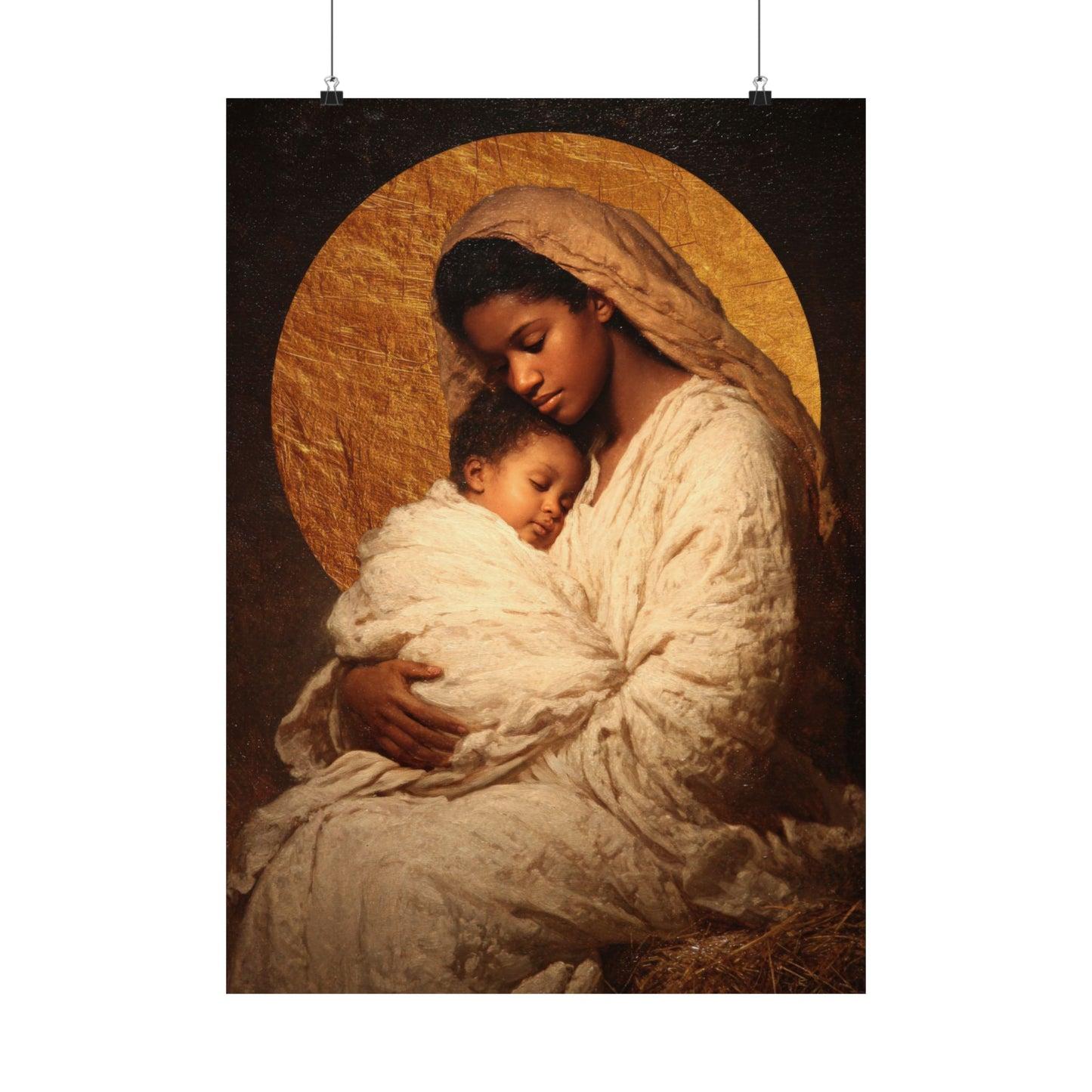 Our Lady of the Manger - Mother Mary and the Christ Child - Sanctified Souls Print - Multiple Sizes - Premium Matte Vertical Posters