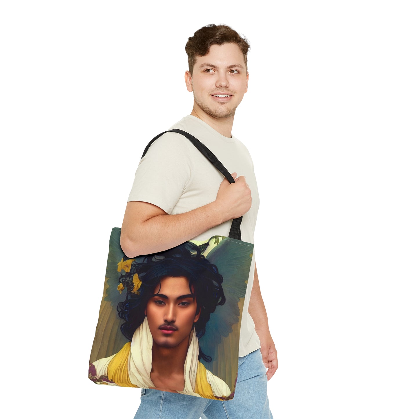 The Archangel Michael Tote Bag - Large Medium Small - Art Bag -  Guardian Angel Double Sided Purse - Carry All Bag - Spiritual Gift - Divine