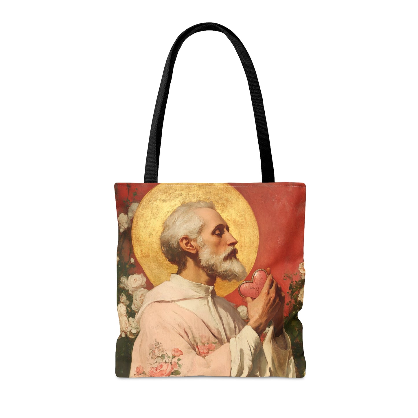 Saint Valentine - Tote Bag - Large Medium Small Faith Art Bag - Bible Study Faith Purse - Double Sided Prayer Tote