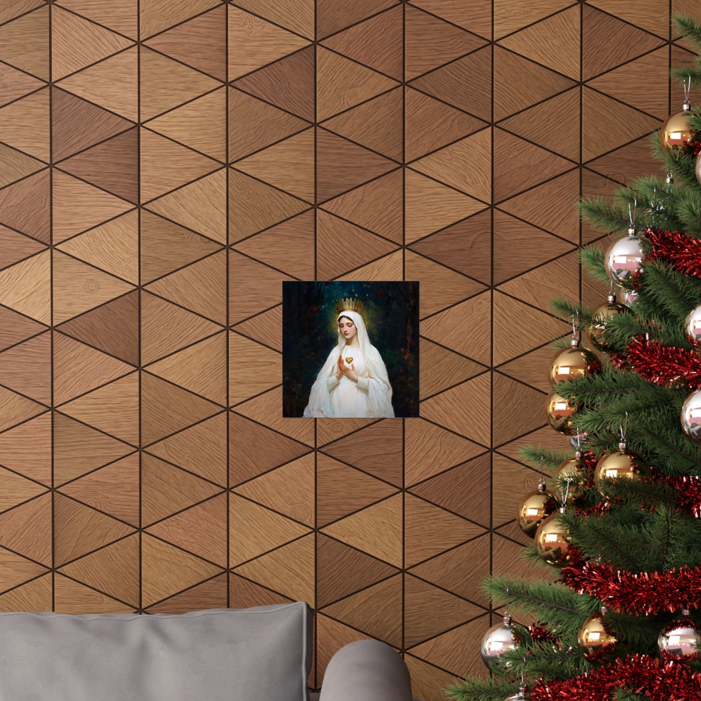 Our Lady of Beauraing - Our Lady of the Golden Heart - Marian Art - Sanctified Souls Print - Multiple Sizes - Premium Vertical Posters