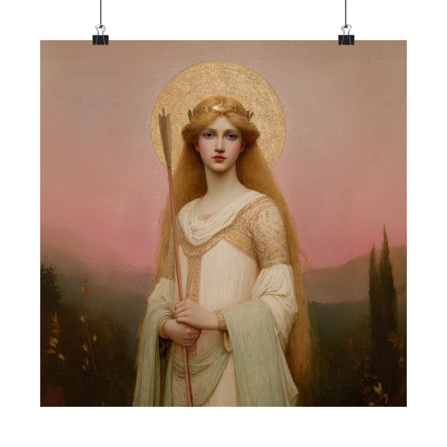 Saint Ursula -  Catholic Art - Multiple Sizes - Premium Posters - Catholic Art - Christian Home - Catholic Saint Art
