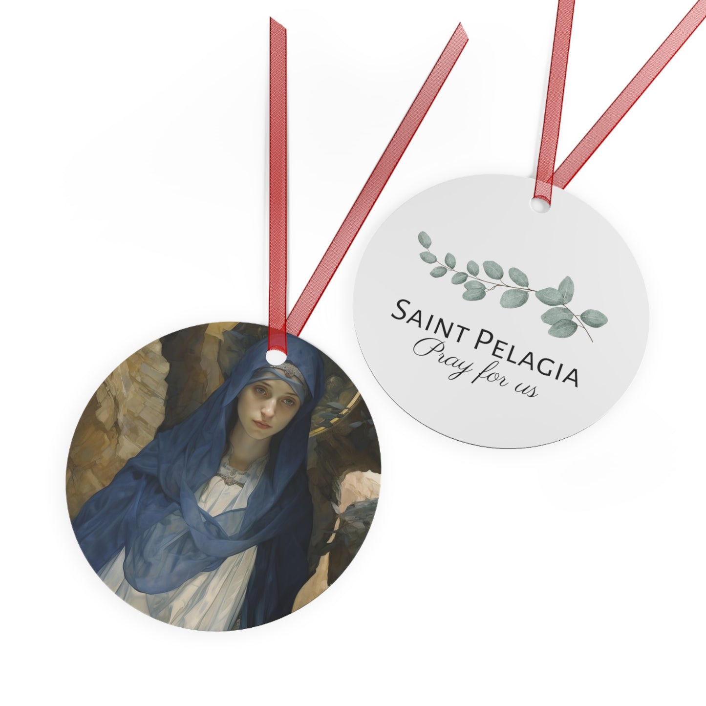 Saint Pelagia - Religious Holiday Christmas Ornament and Keepsake - Double sided Keepsake Religious Ornament