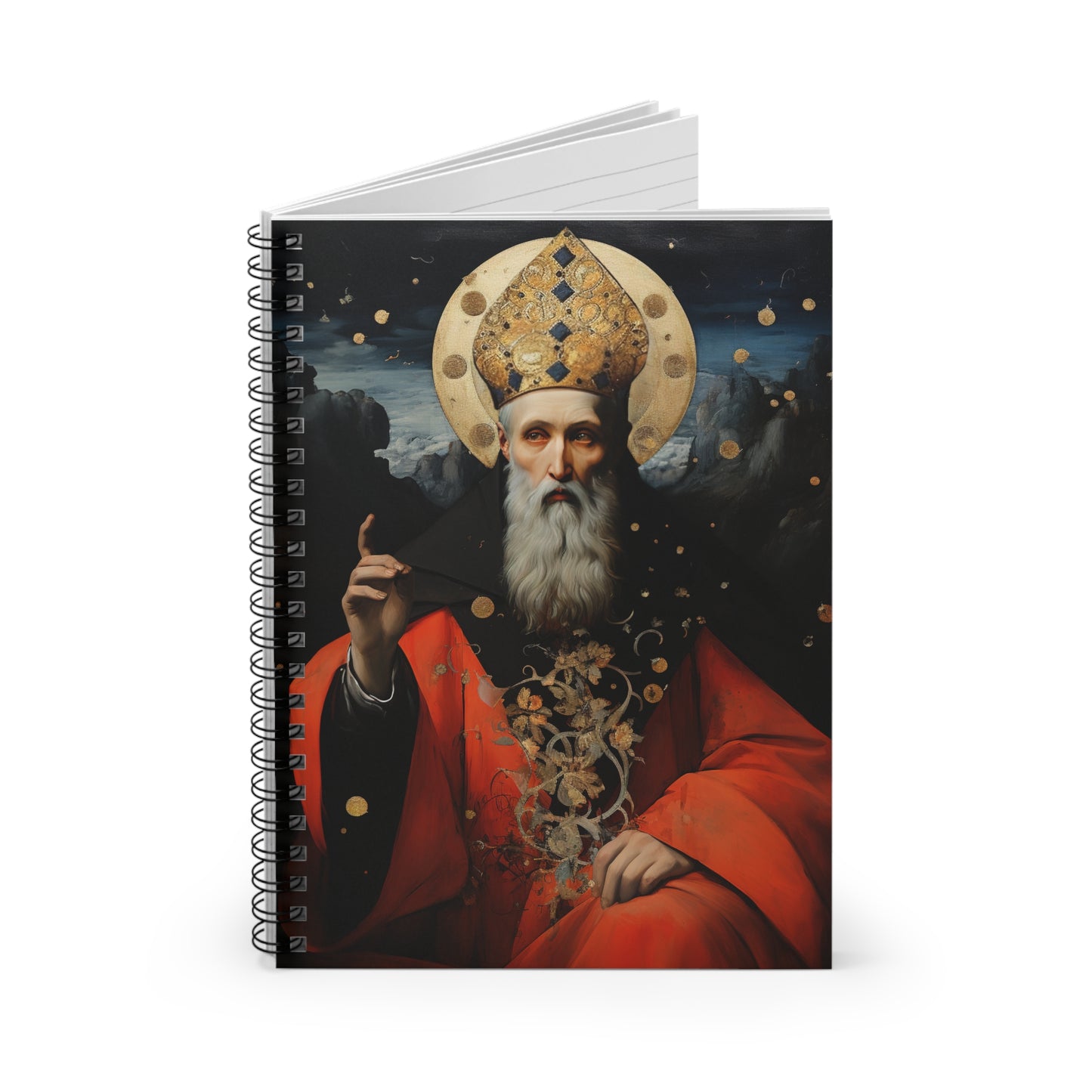 Saint Augustine of Hippo Journal - Sanctified Souls Art - Religious Based Notebook - Spiral Notebook - Ruled Line
