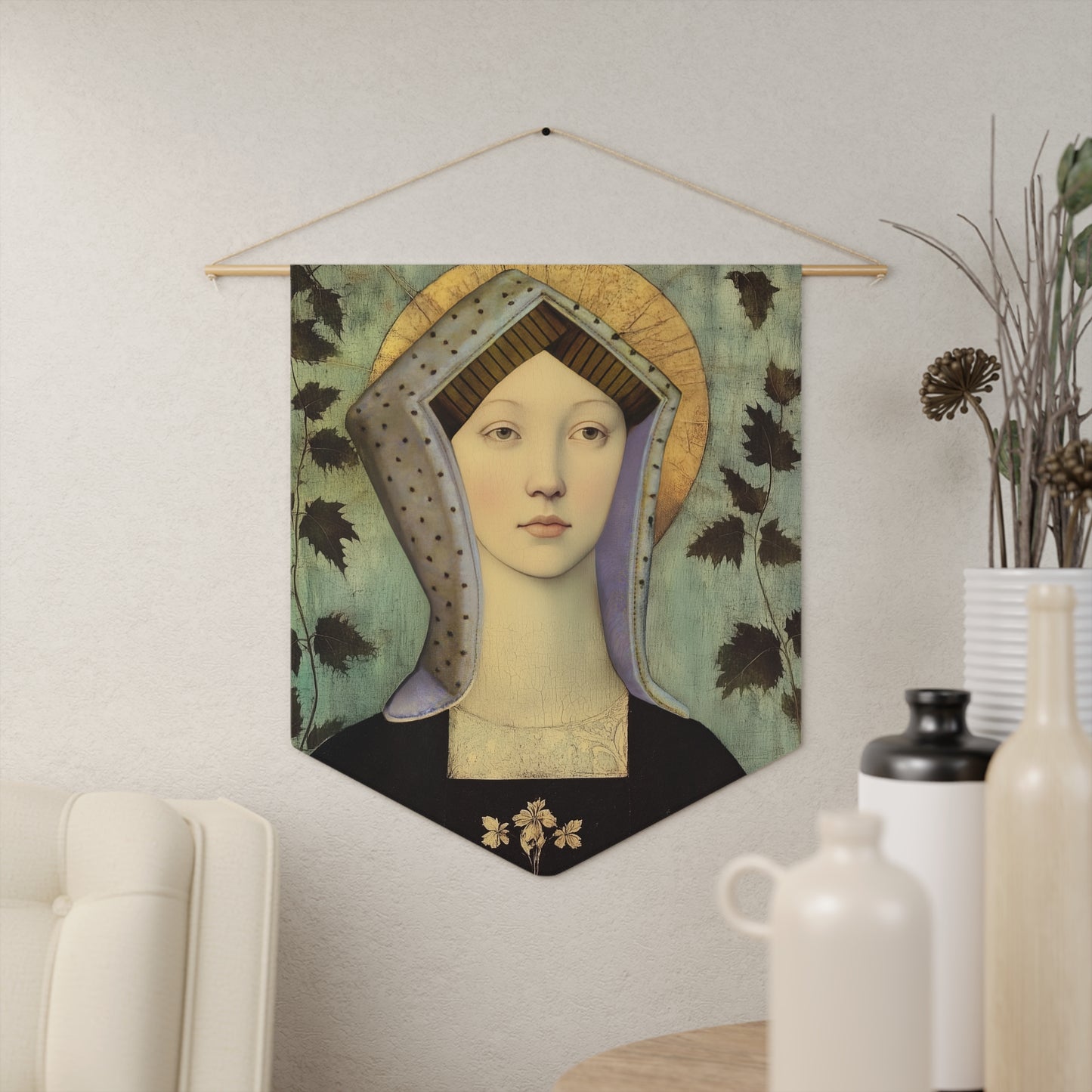 Blessed Margaret Pole - Pennant / Banner / Wall Hanging - Prayer room art - Catholic Home - 18" x 21" - Catholic English Saint Art