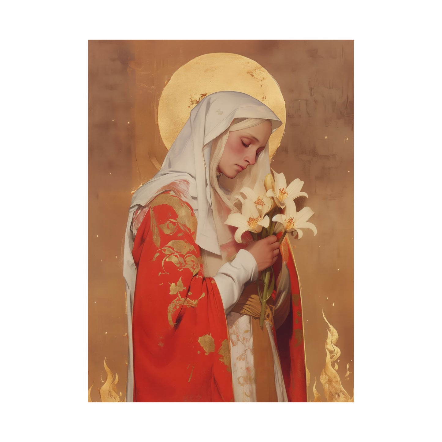 Saint Faith of Agen - Sanctified Souls Print - Multiple Sizes - Premium Matte Vertical Posters