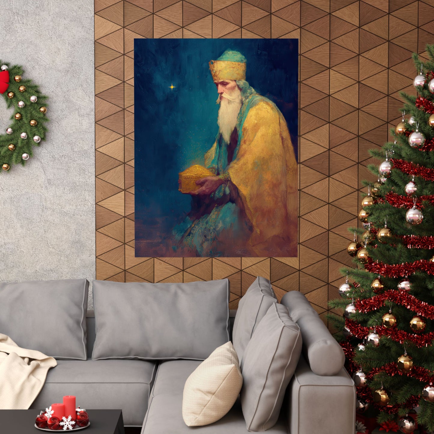 Caspar and the Offering of Worship - 3 Wise Men - Sanctified Souls Print - Multiple Sizes - Premium Matte Vertical Posters