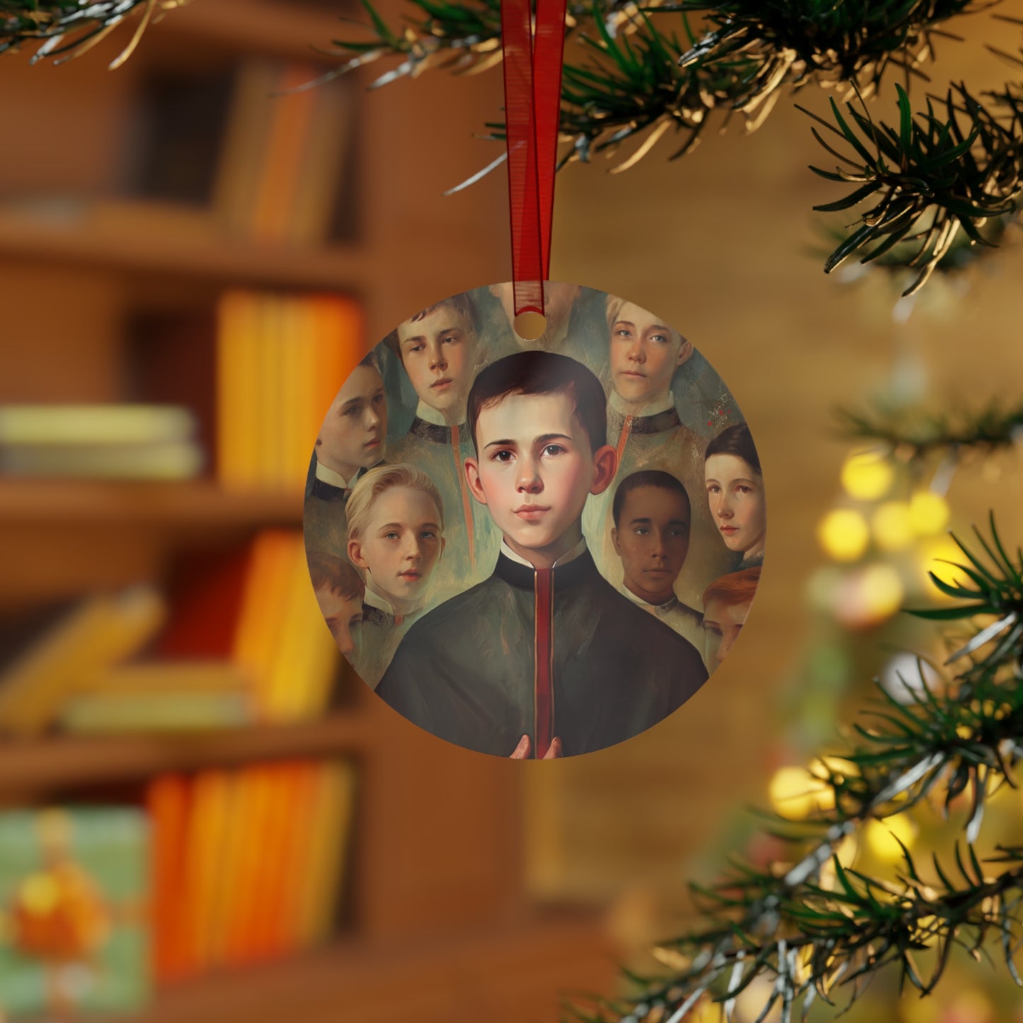 Saint John Berchmans Metal Ornament - Religious Holiday Christmas Ornament and Keepsake - Double sided - Prayer Ornament