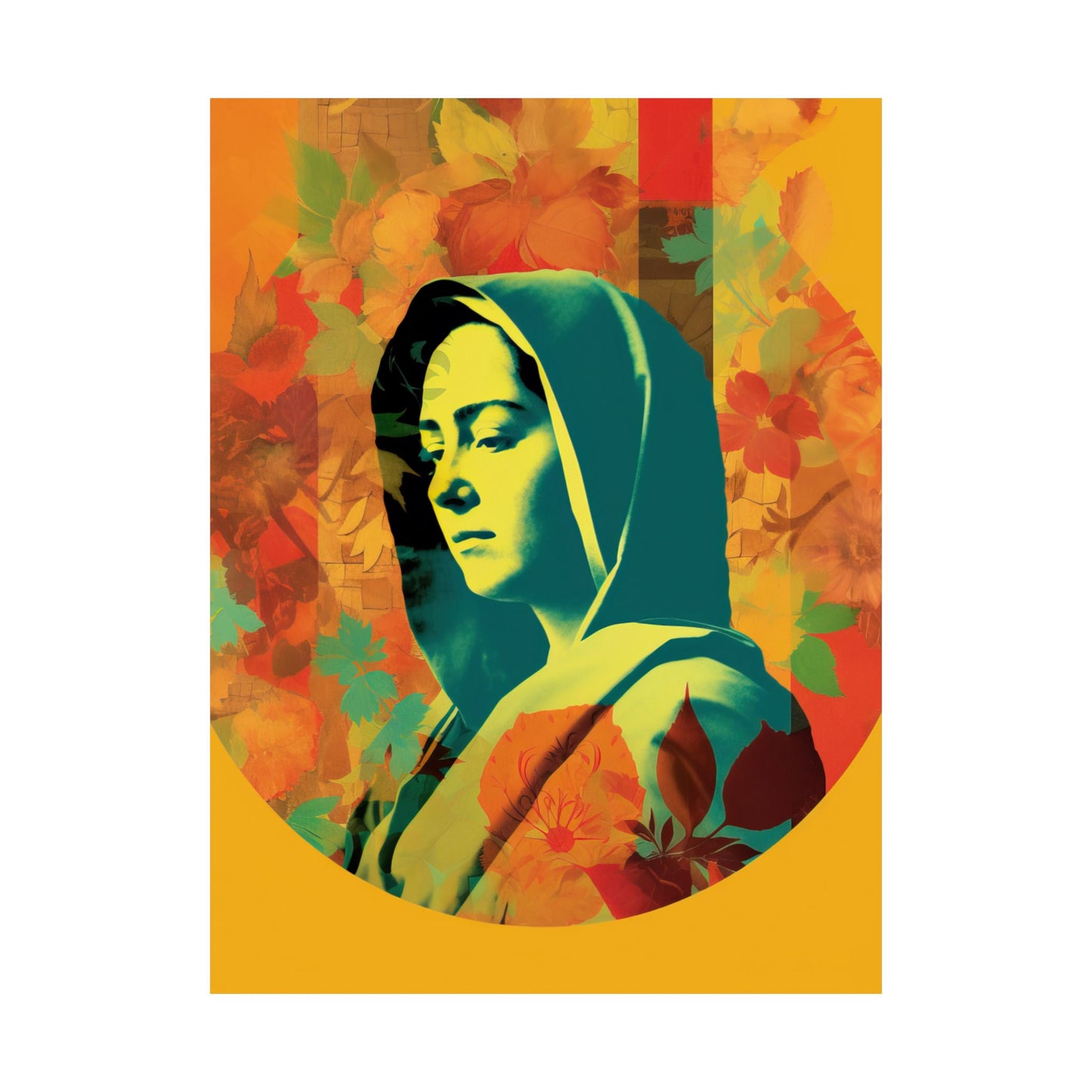 Mary The Blessed Virgin - Sanctified Souls Print - Multiple Sizes - Premium Matte Vertical Poster - Pop Surreal Lowbrow Art Style