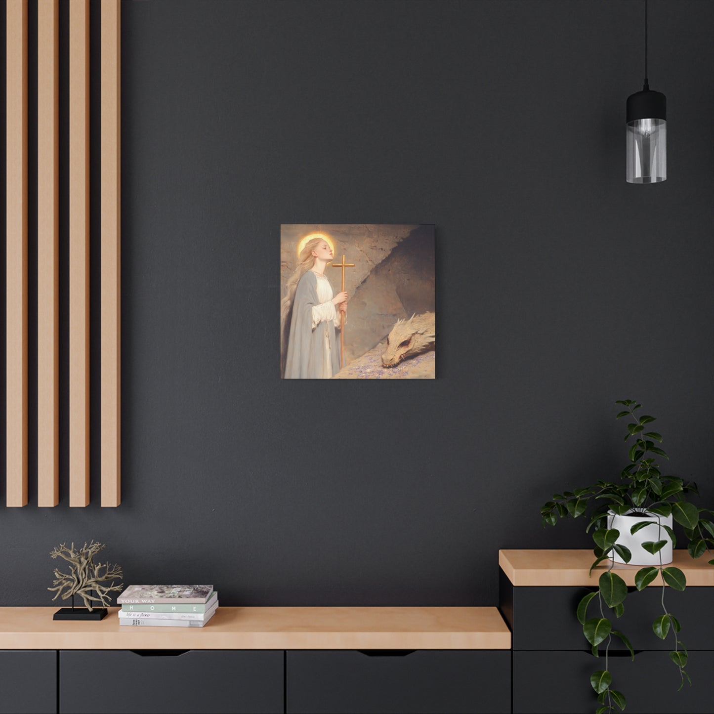 Saint Margaret of Antioch -  Museum Wrapped Canvas - Sanctified Souls Print - Religious Art for your Home - Catholic Patron Saint Art