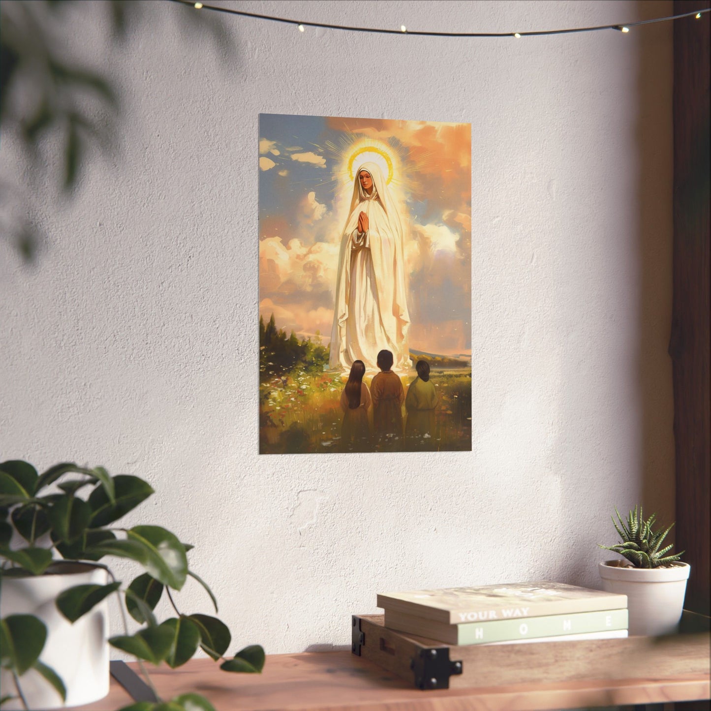 Our Lady of Fátima Poster Print - Sanctified Souls Print - Multiple Sizes - Premium Posters - Catholic Art for your home