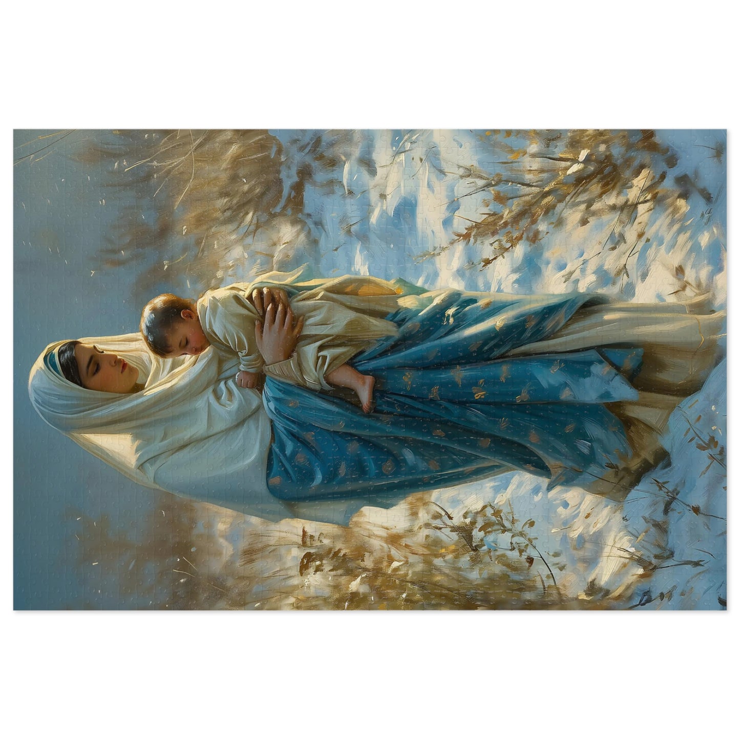 Snowfall of Grace - Our Lady's Winter Radiance - Puzzle & Keepsake Tin - Religious Puzzle (30, 110, 252, 500,1000-Piece) - Mary Art Puzzle